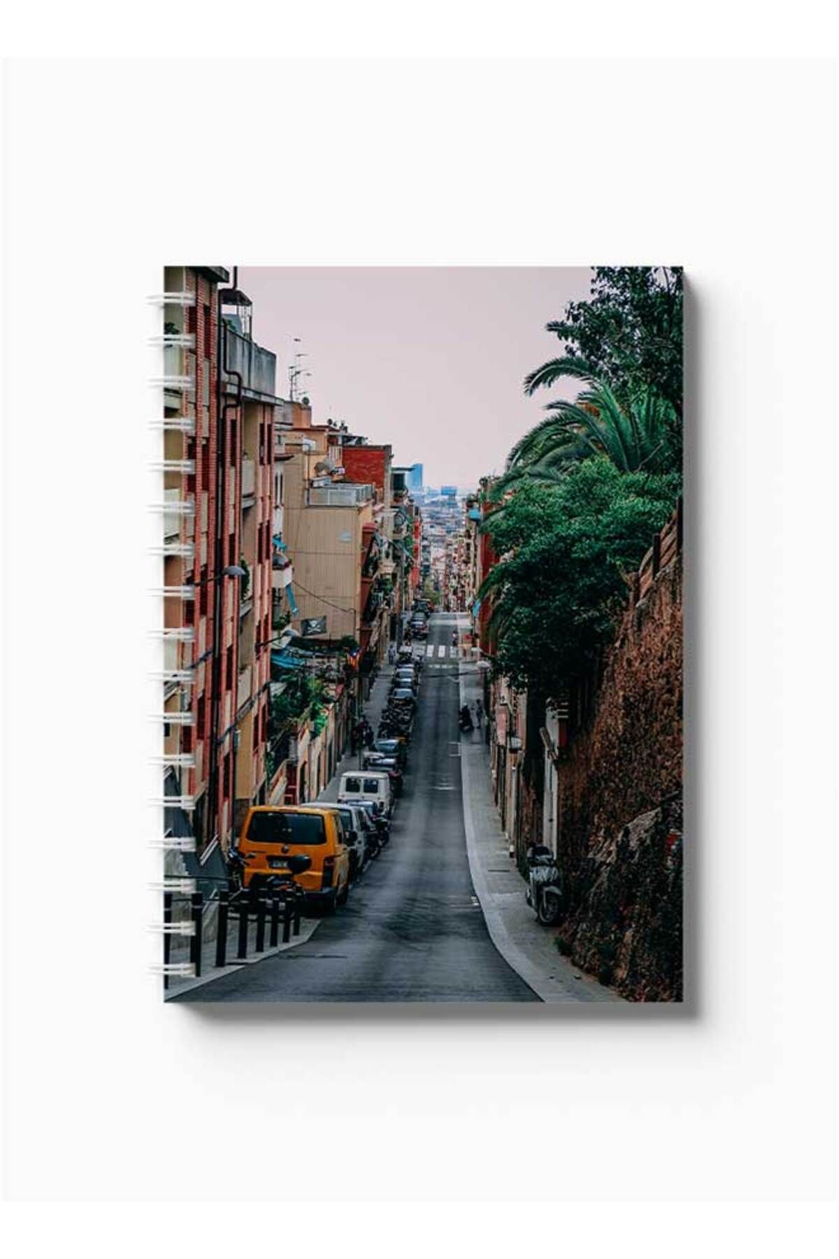 LOWHA-Spiral Notebook with Front and Back Hard Covers Featuring Part of the City Design 5