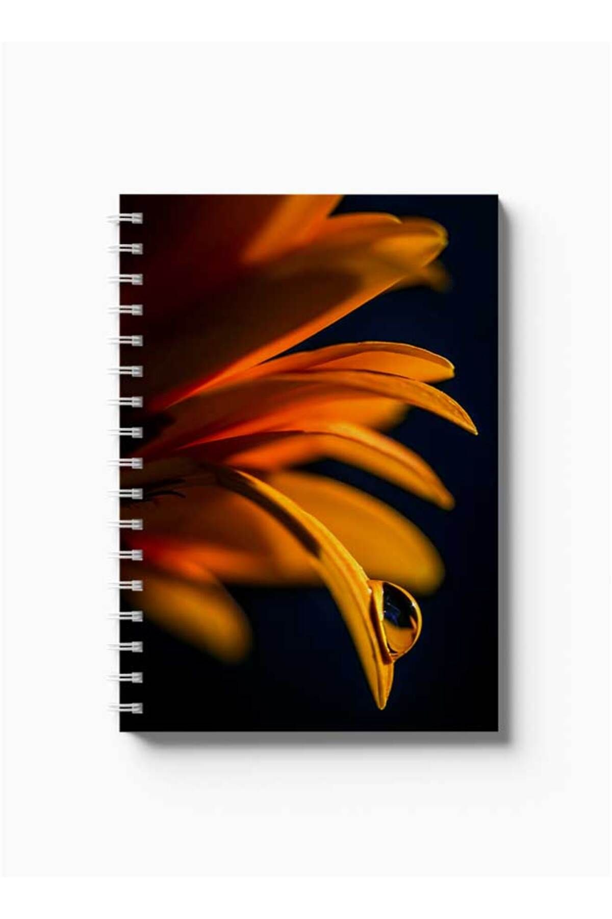 LOWHA-Spiral Notebook with Front and Back Hard Covers Featuring Flower with A Drop of Water Design 5