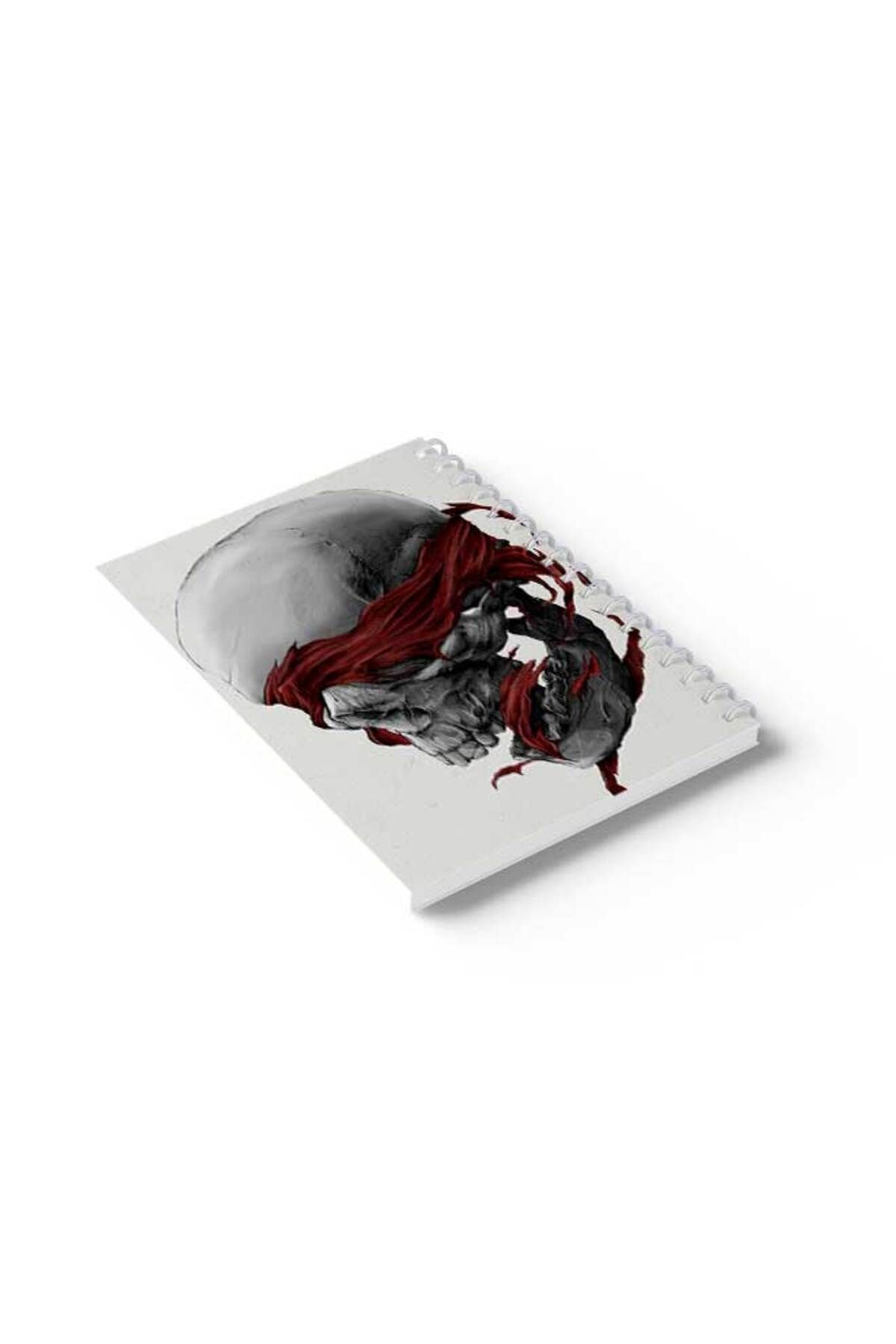 LOWHA-Spiral Notebook with Front and Back Hard Covers Featuring Skull Design 6