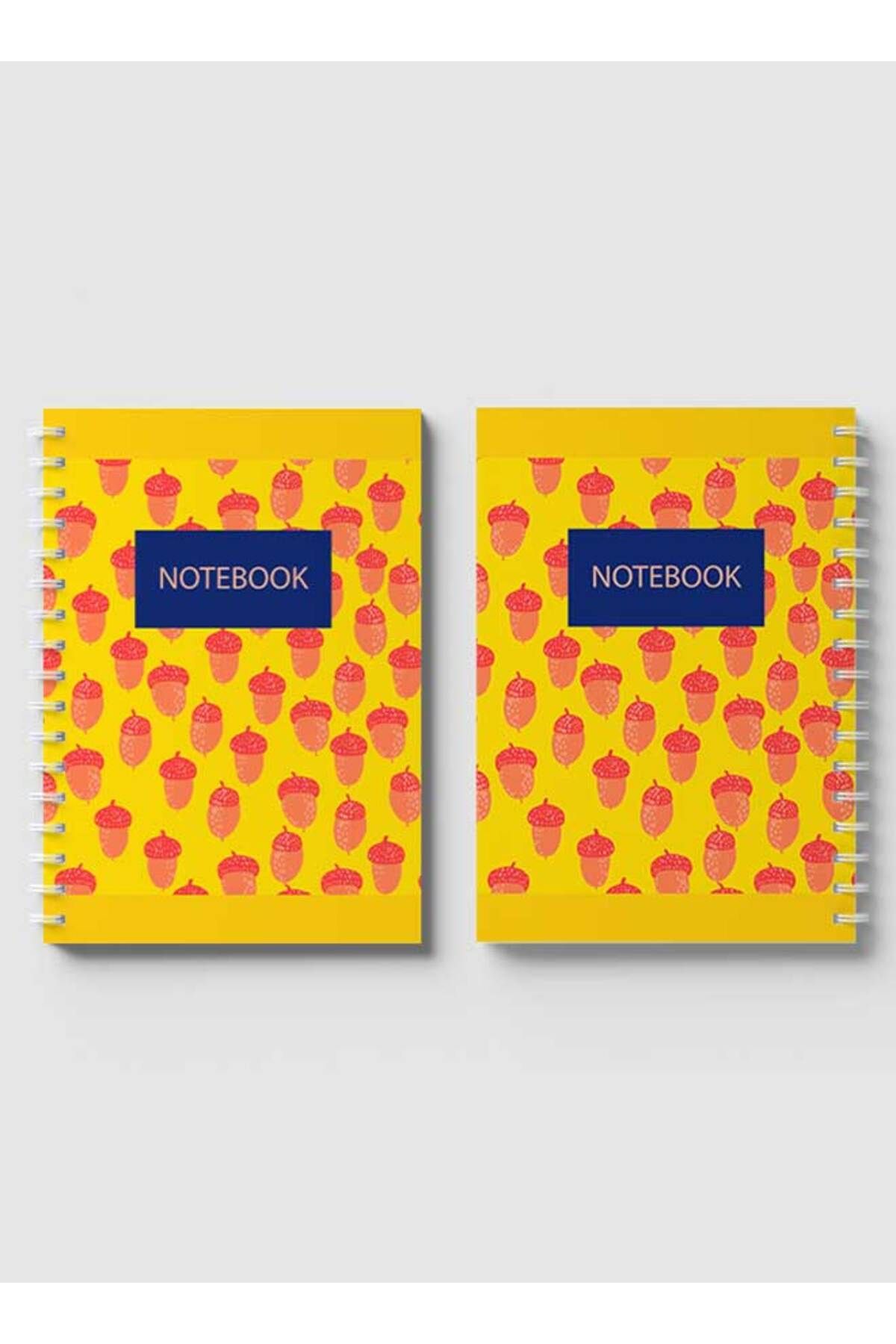 LOWHA-Spiral Notebook with Front and Back Hard Covers Featuring Acorn Design 4