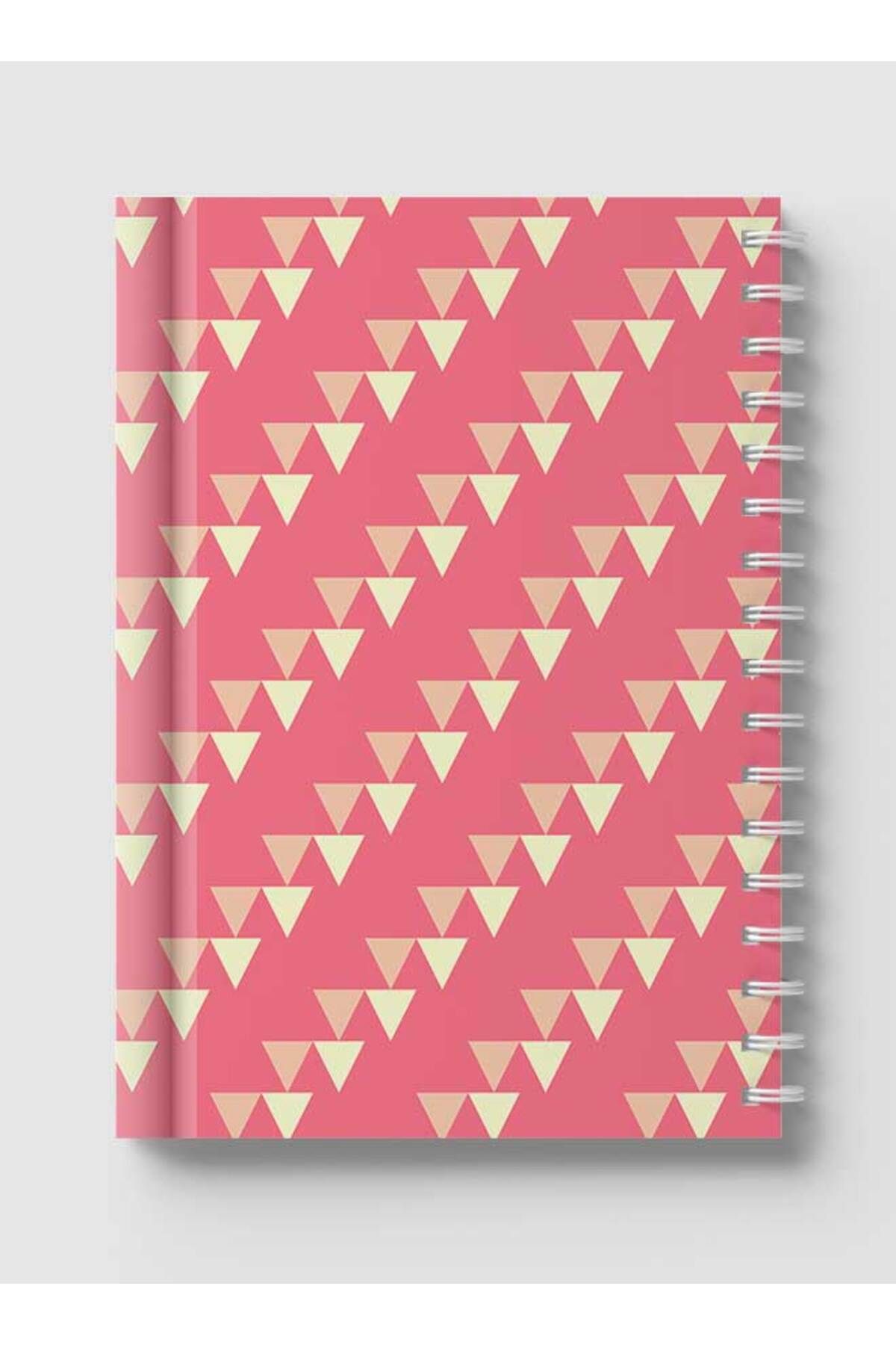 LOWHA-Spiral Notebook with Front and Back Hard Covers Featuring Abstract Triangle Design 5