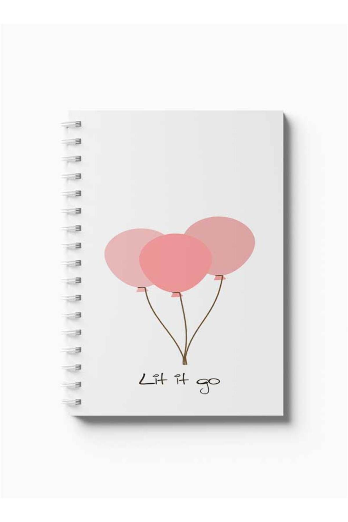 LOWHA-Spiral Notebook with Front and Back Hard Covers Featuring Lit It Go with Balloons Design 5