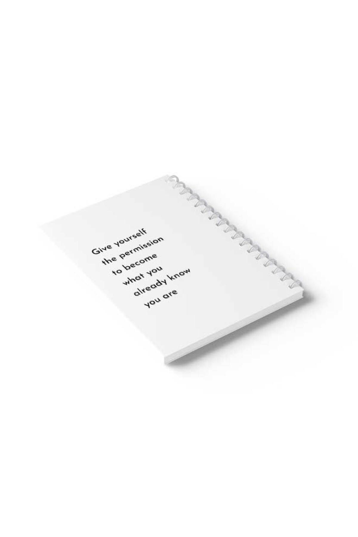 LOWHA-Spiral Notebook with Front and Back Hard Covers Featuring Give Yourself the Permission Design 6