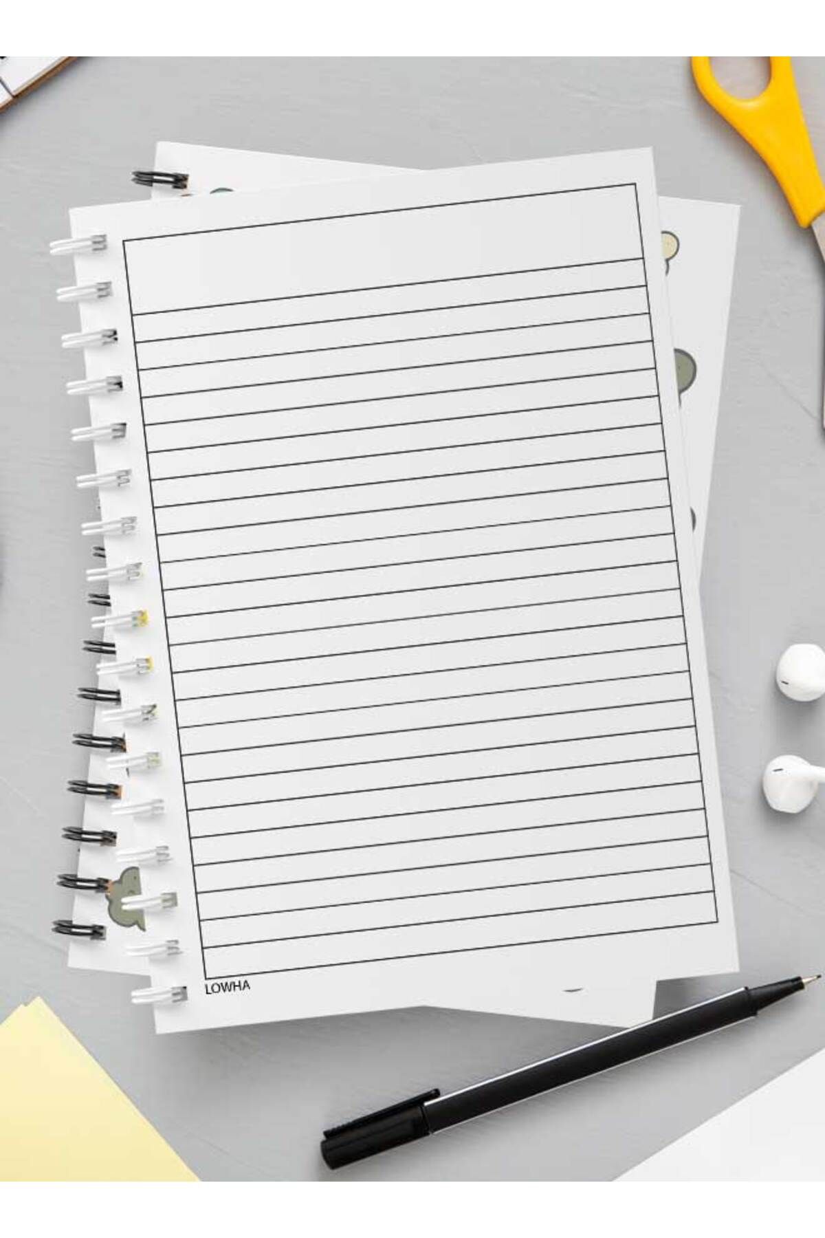 LOWHA-Spiral Notebook with Front and Back Hard Covers Featuring Be Brave Doodle Clouds Design 3