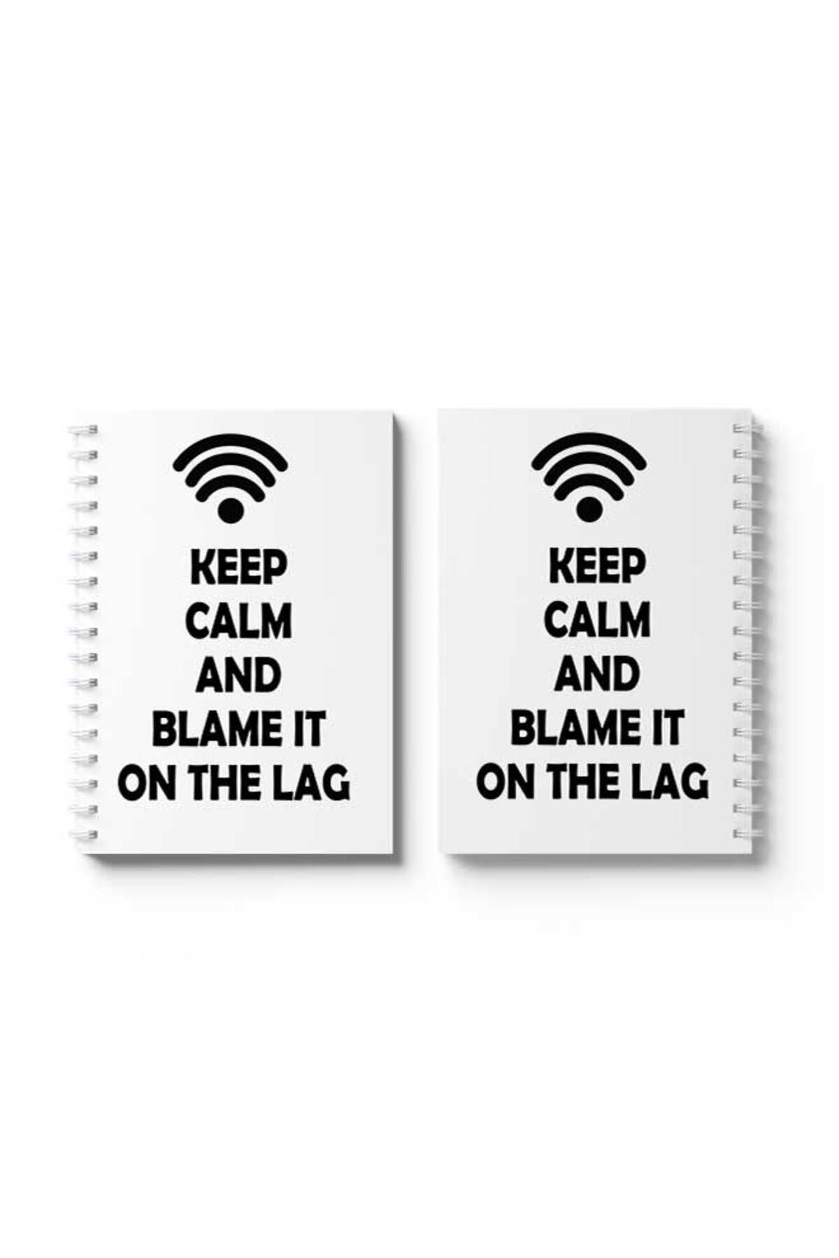 LOWHA-Spiral Notebook with Front and Back Hard Covers Featuring Keep Calm Wi Fi Design 4