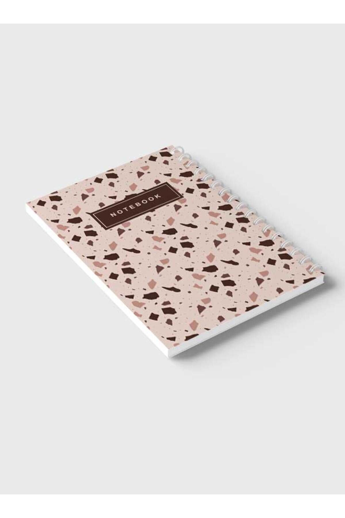 LOWHA-Spiral Notebook with Front and Back Hard Covers Featuring Terrazzo Style Design 6