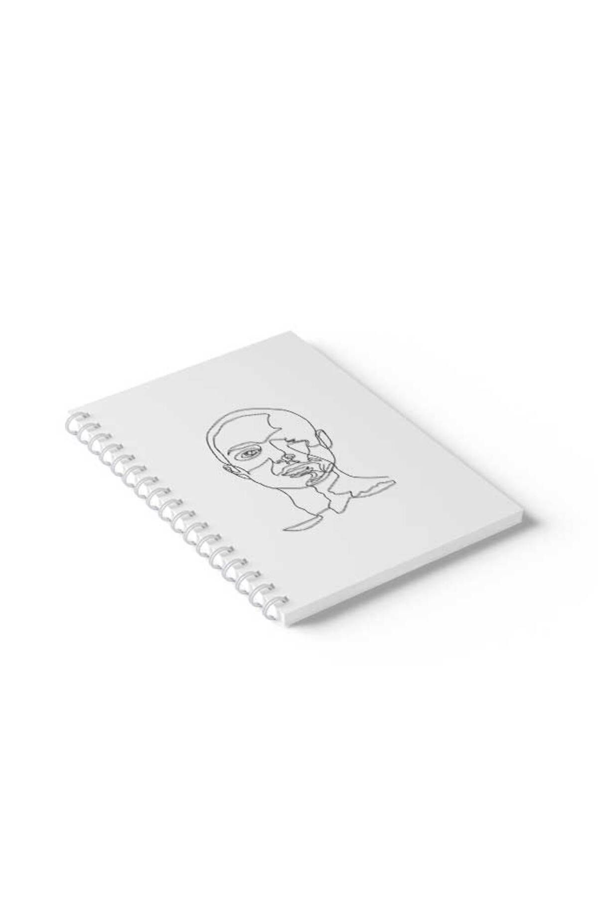 LOWHA-Spiral Notebook with Front and Back Hard Covers Featuring Man Design 2