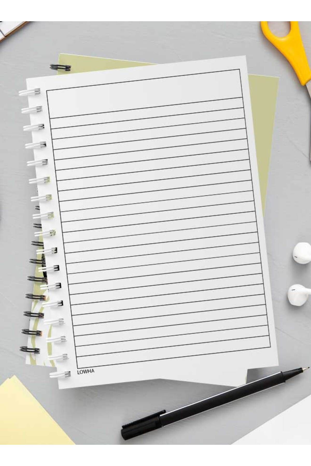 LOWHA-Spiral Notebook with Front and Back Hard Covers Featuring Circles & Dot Abstract Design 3