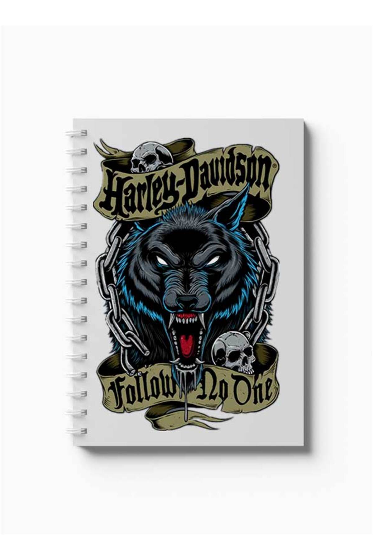 LOWHA-Spiral Notebook with Front and Back Hard Covers Featuring Follow No One Design 5