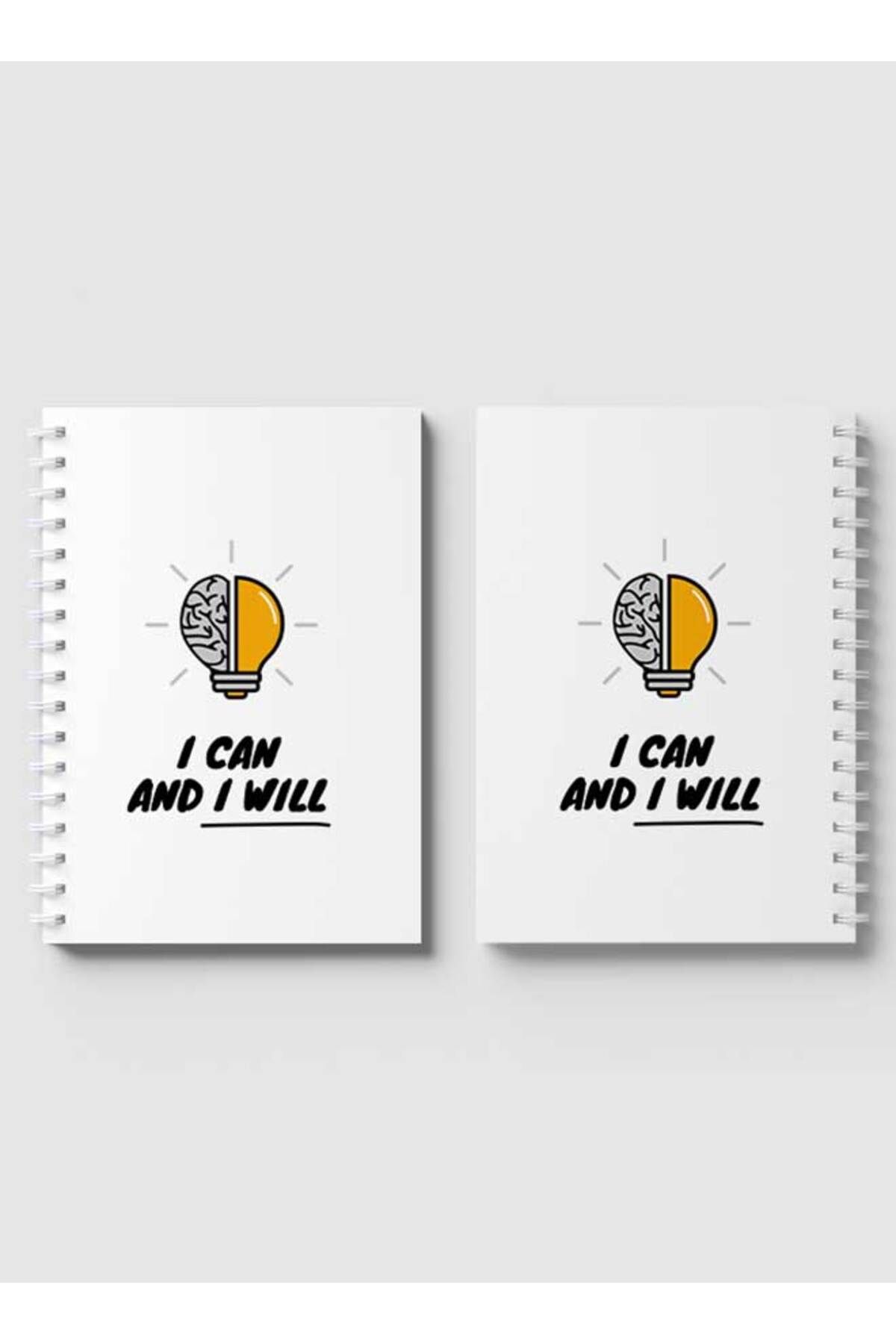 LOWHA-Spiral Notebook with Front and Back Hard Covers Featuring I Can And I Will Design 4