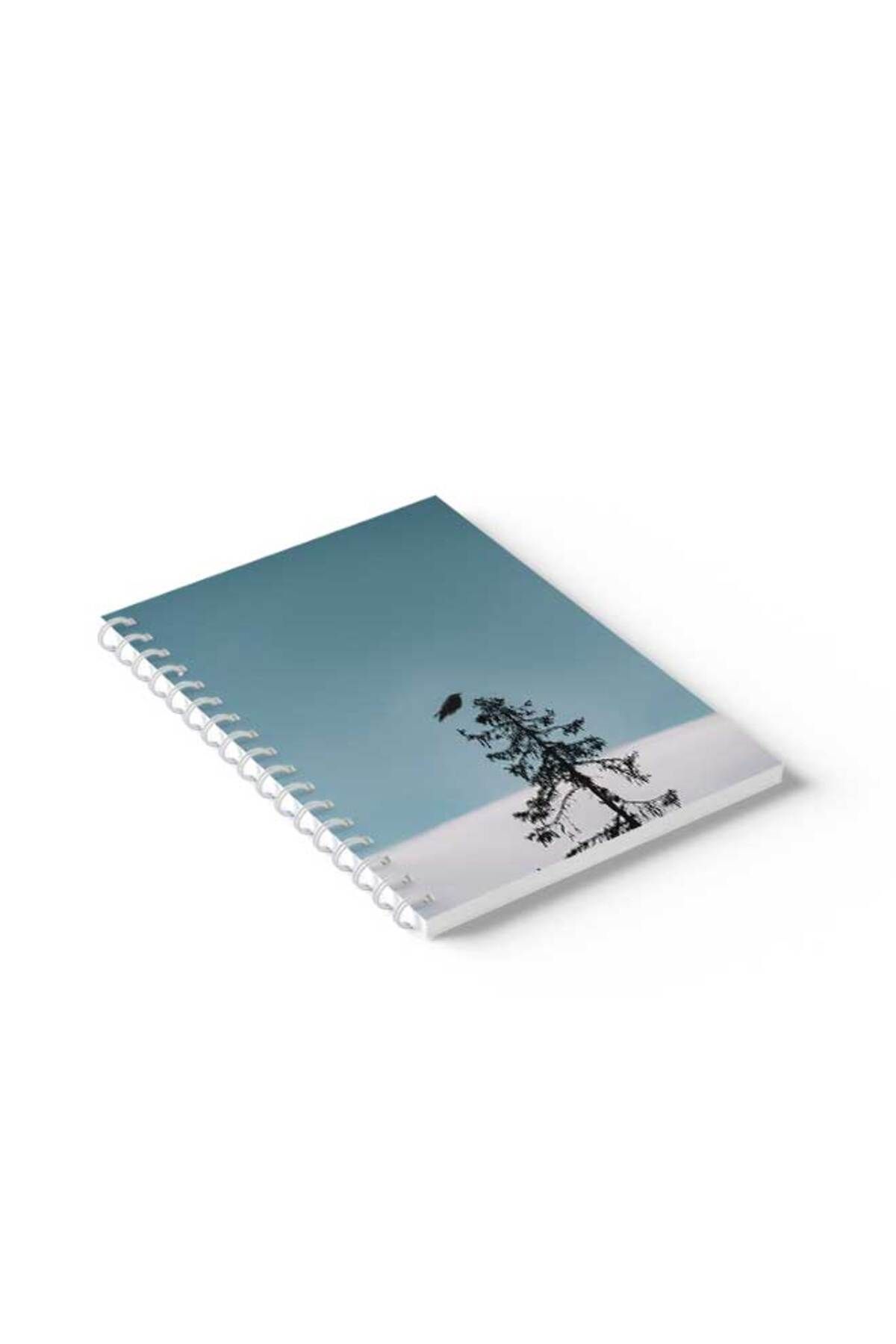 LOWHA-Spiral Notebook with Front and Back Hard Covers Featuring Tree with A bird Design 2