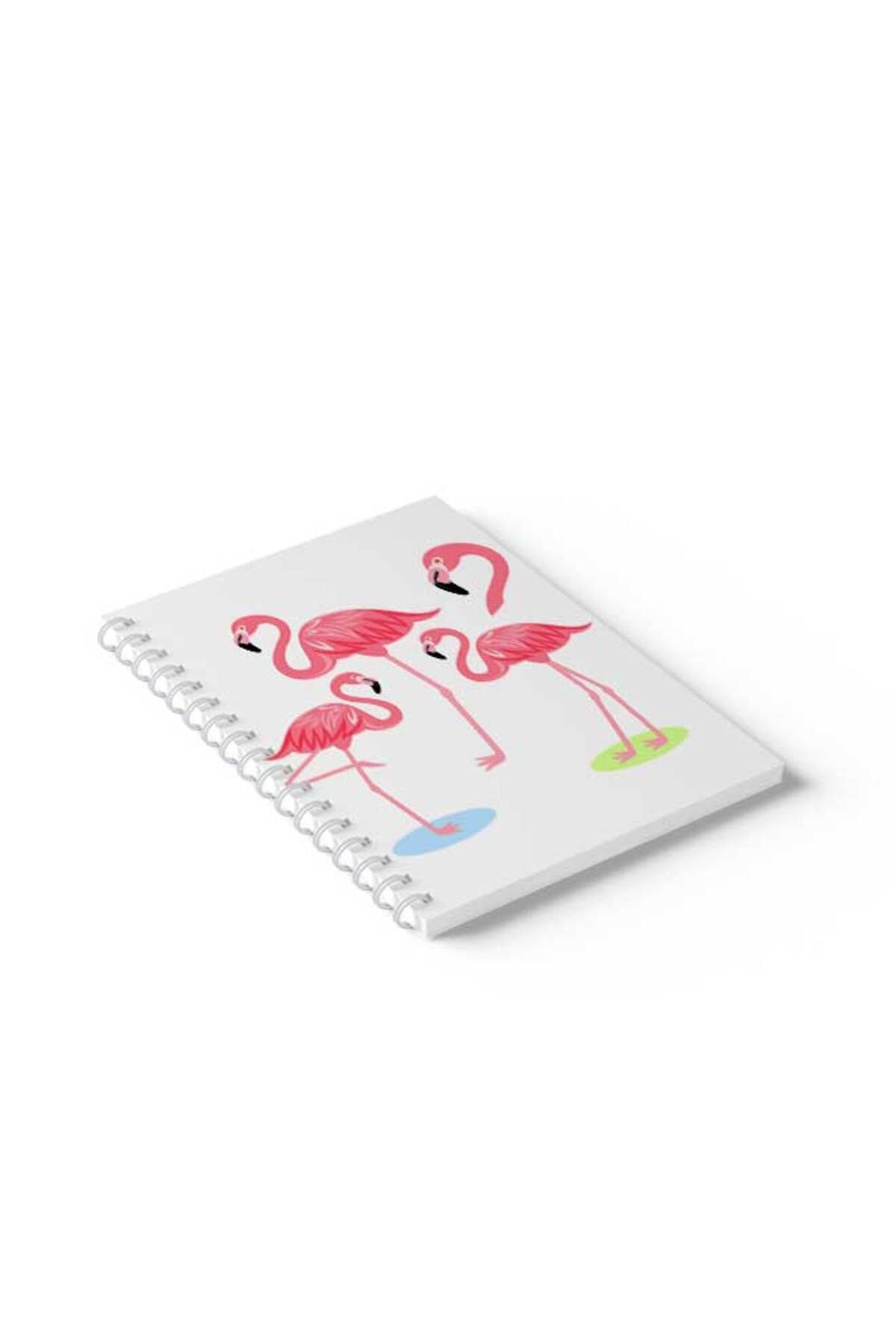 LOWHA-Spiral Notebook with Front and Back Hard Covers Featuring Flamingos Design 2