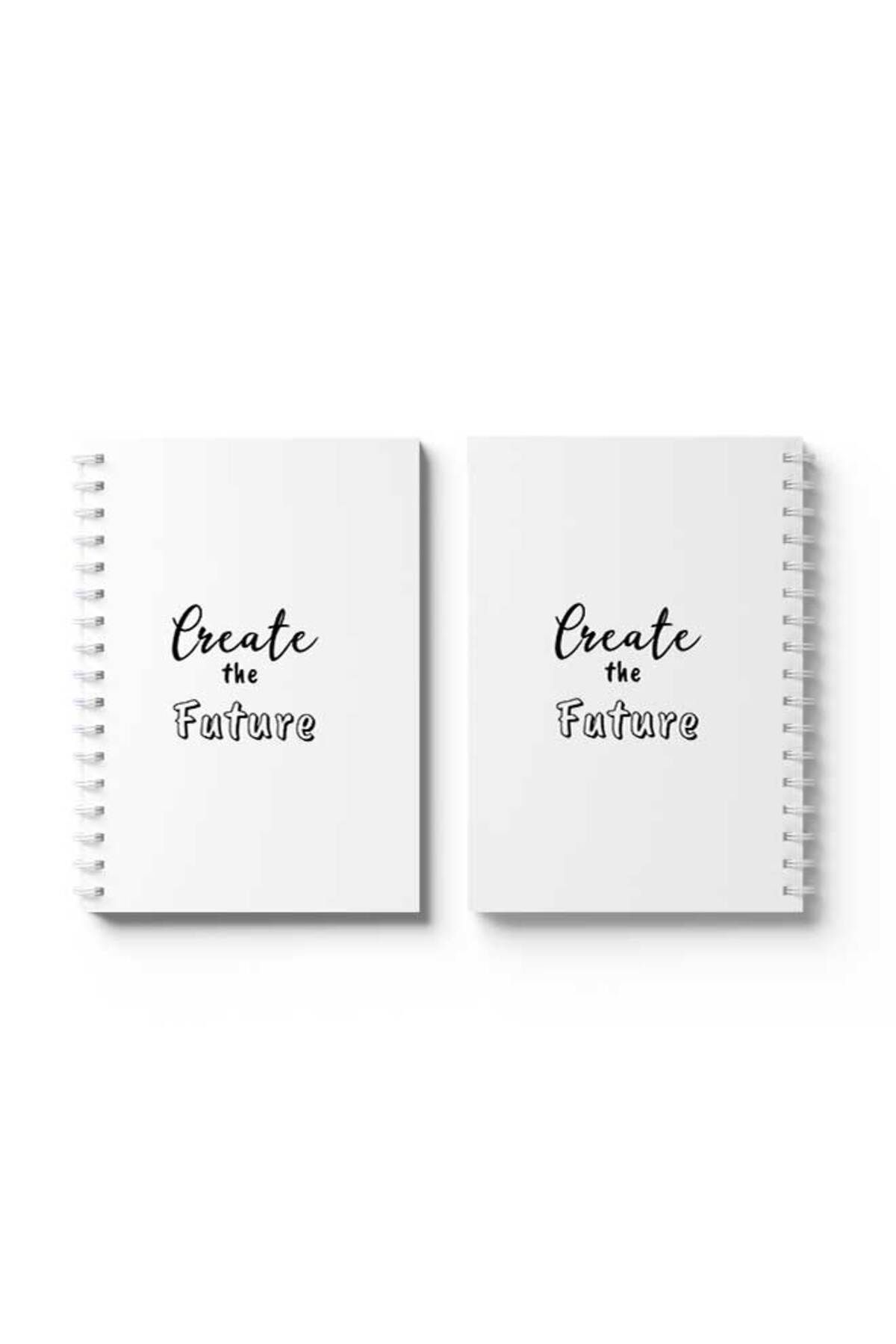 LOWHA-Spiral Notebook with Front and Back Hard Covers Featuring Create the Future Design 4