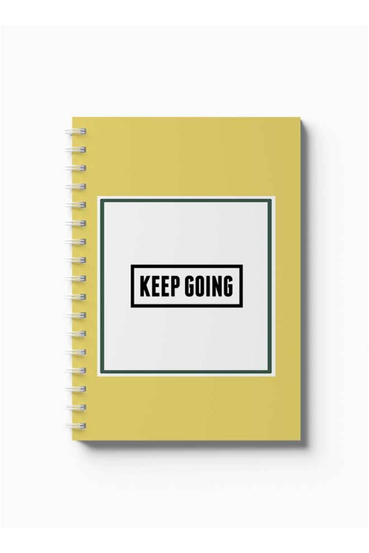 LOWHA-Spiral Notebook with Front and Back Hard Covers Featuring Keep Going Design 5