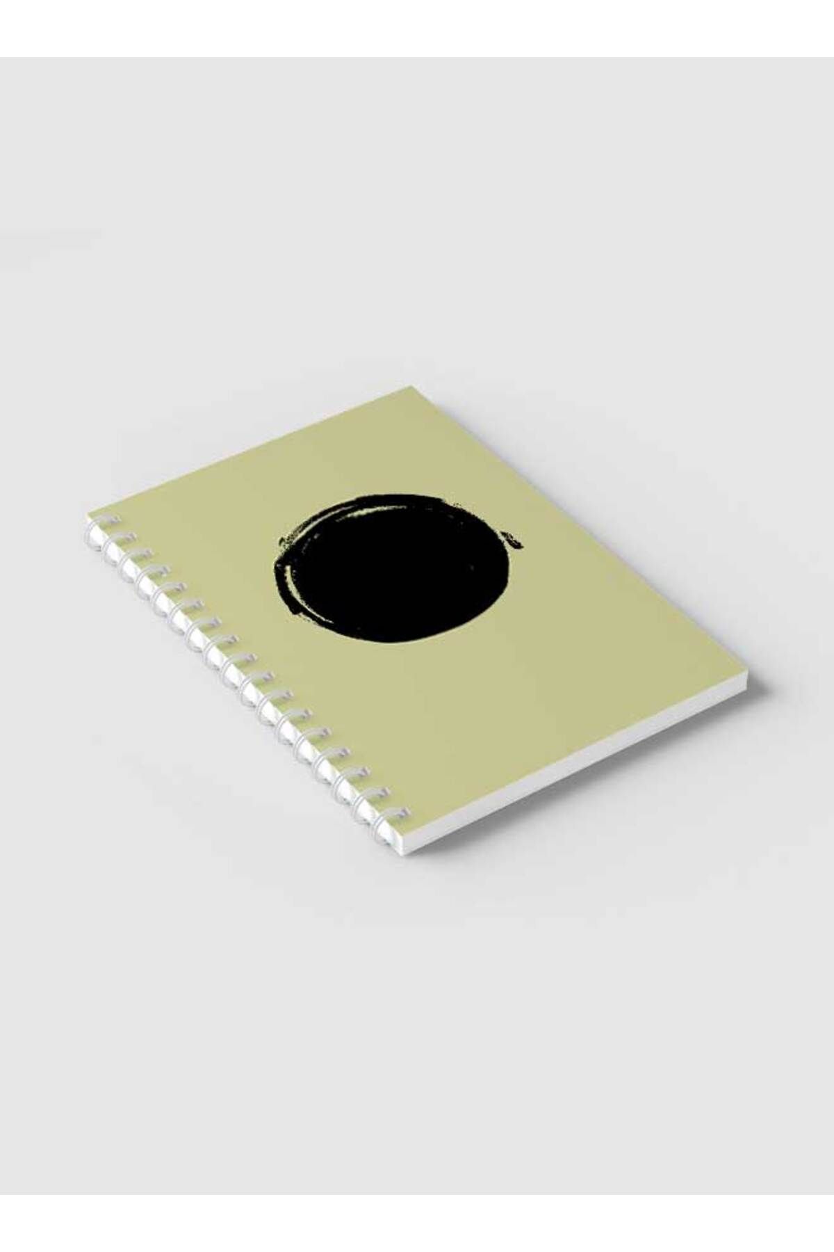 LOWHA-Spiral Notebook with Front and Back Hard Covers Featuring Abstract Black Circle Shade Design 2