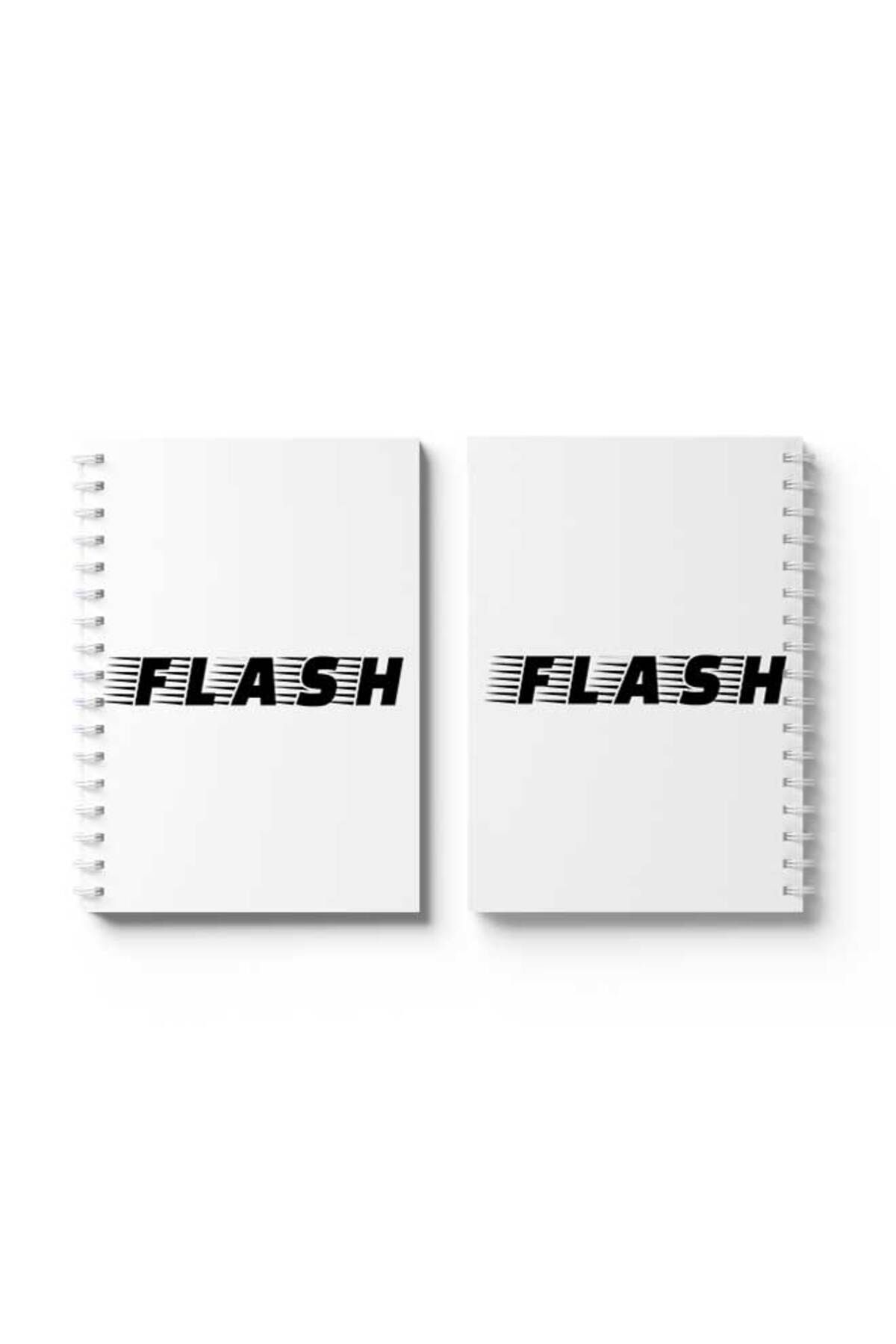 LOWHA-Spiral Notebook with Front and Back Hard Covers Featuring Flash Design 4