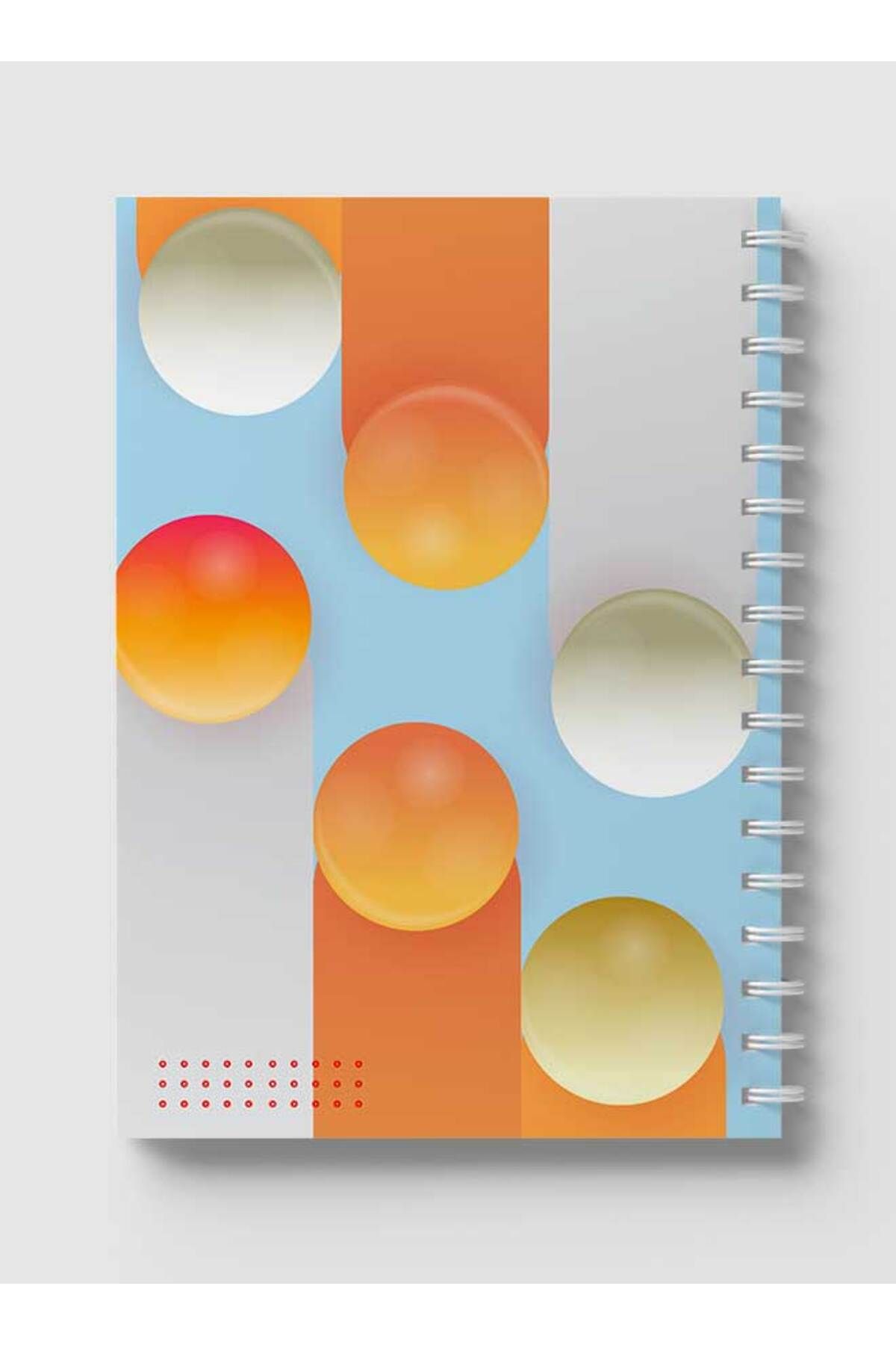 LOWHA-Spiral Notebook with Front and Back Hard Covers Featuring Circular Shapes & Gradient Design 5