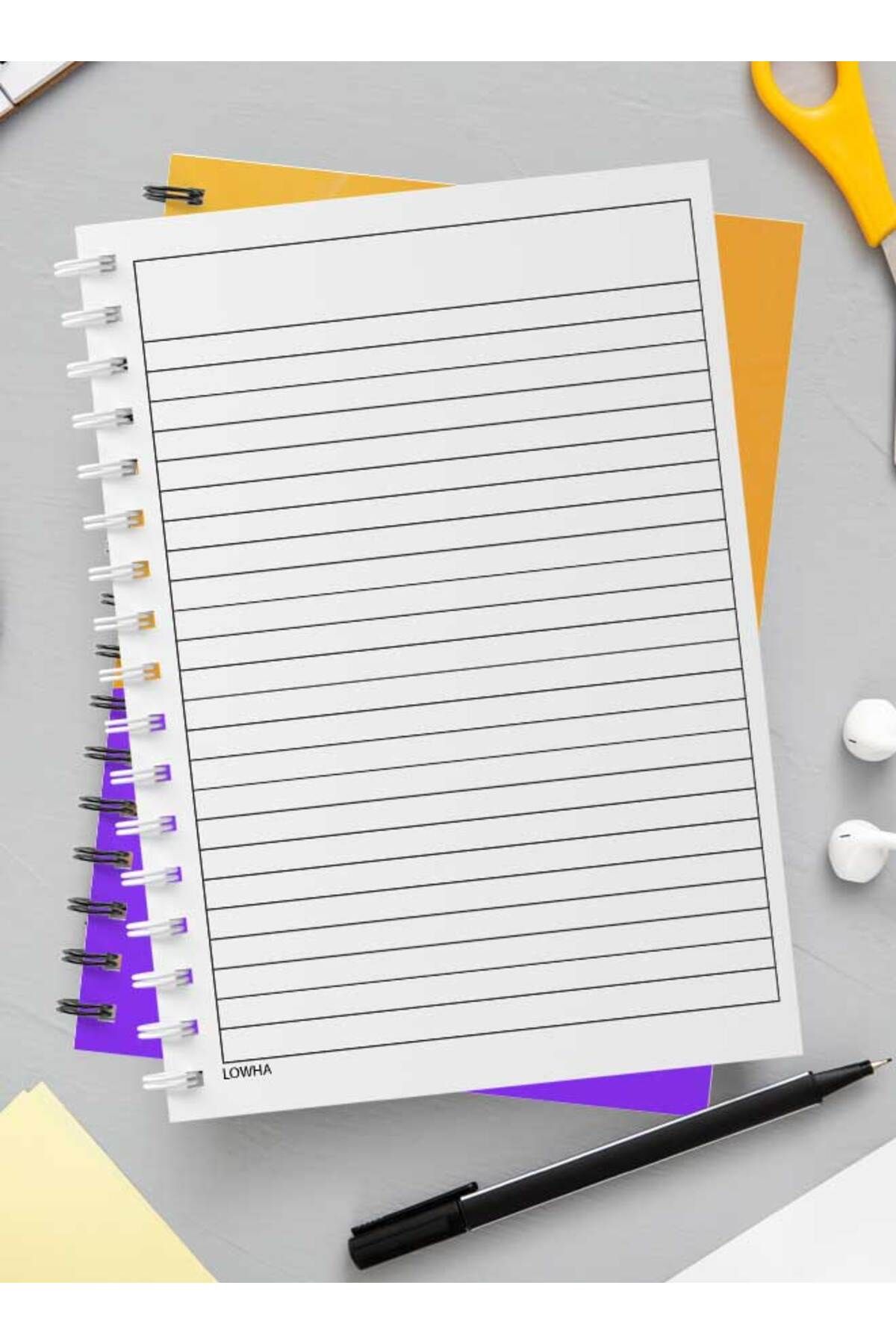 LOWHA-Spiral Notebook with Front and Back Hard Covers Featuring D Sphere Design 3