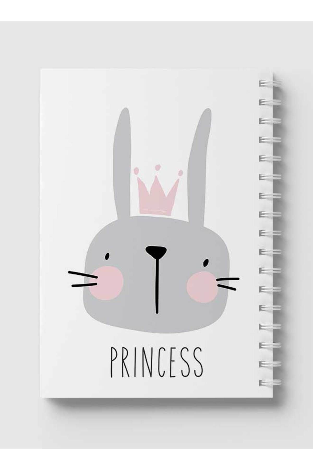 LOWHA-Spiral Notebook with Front and Back Hard Covers Featuring Rabbit Princess Design 5