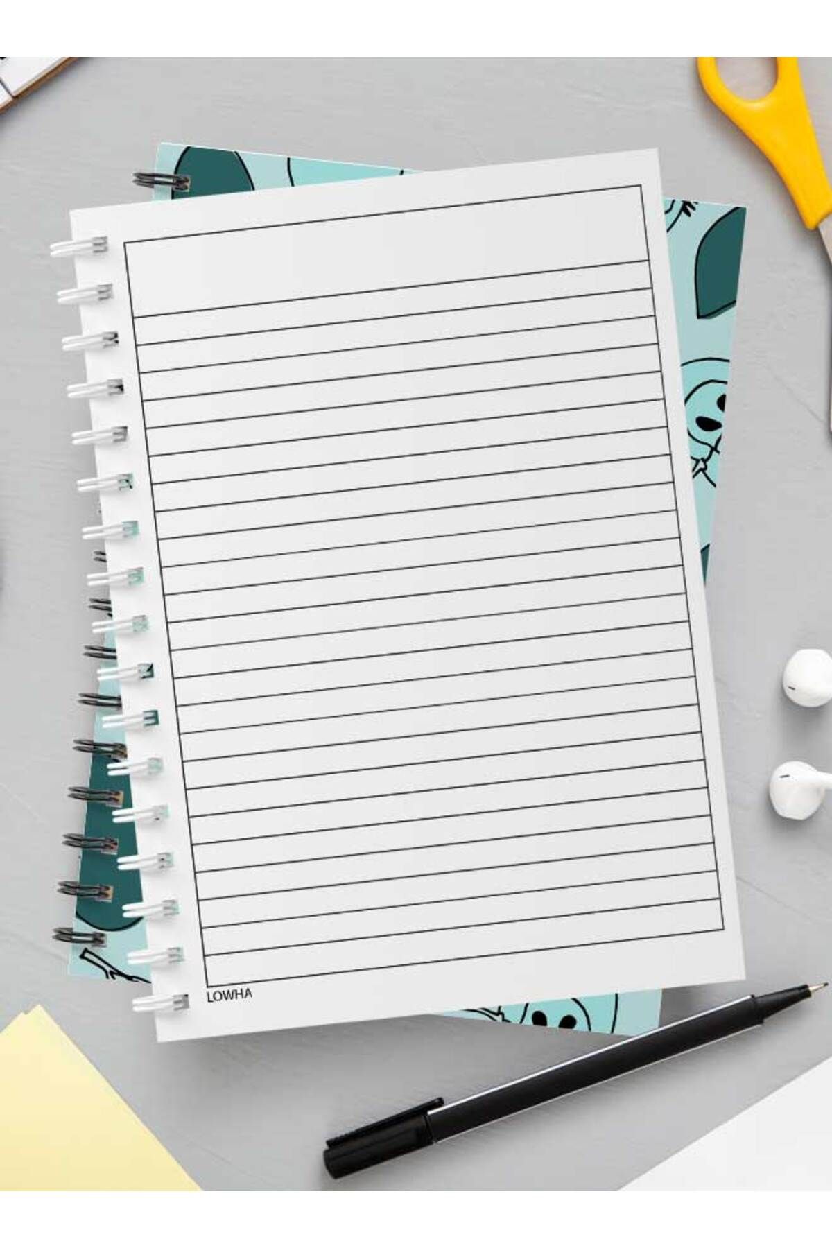 LOWHA-Spiral Notebook with Front and Back Hard Covers Featuring Apples Seamless Design 3