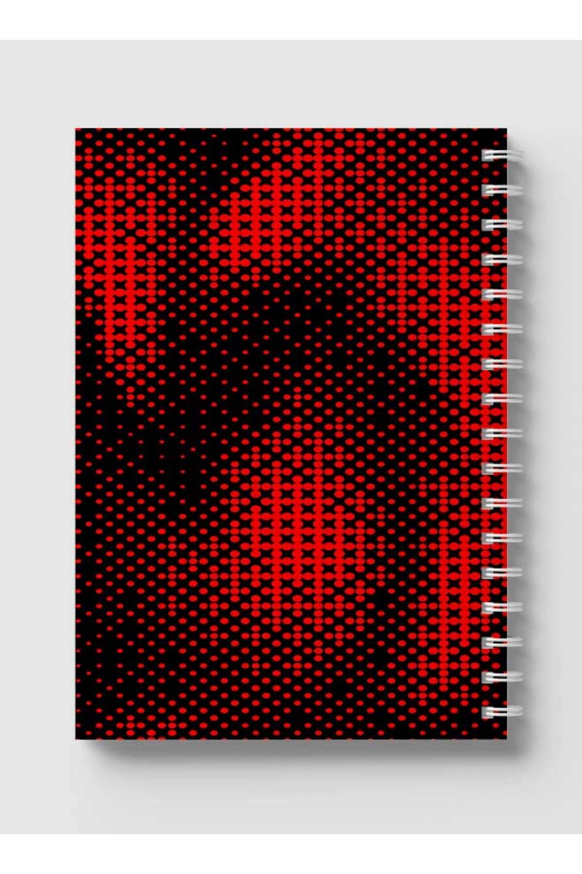 LOWHA-Spiral Notebook with Front and Back Hard Covers Featuring Swirl Halftone Red Design 5