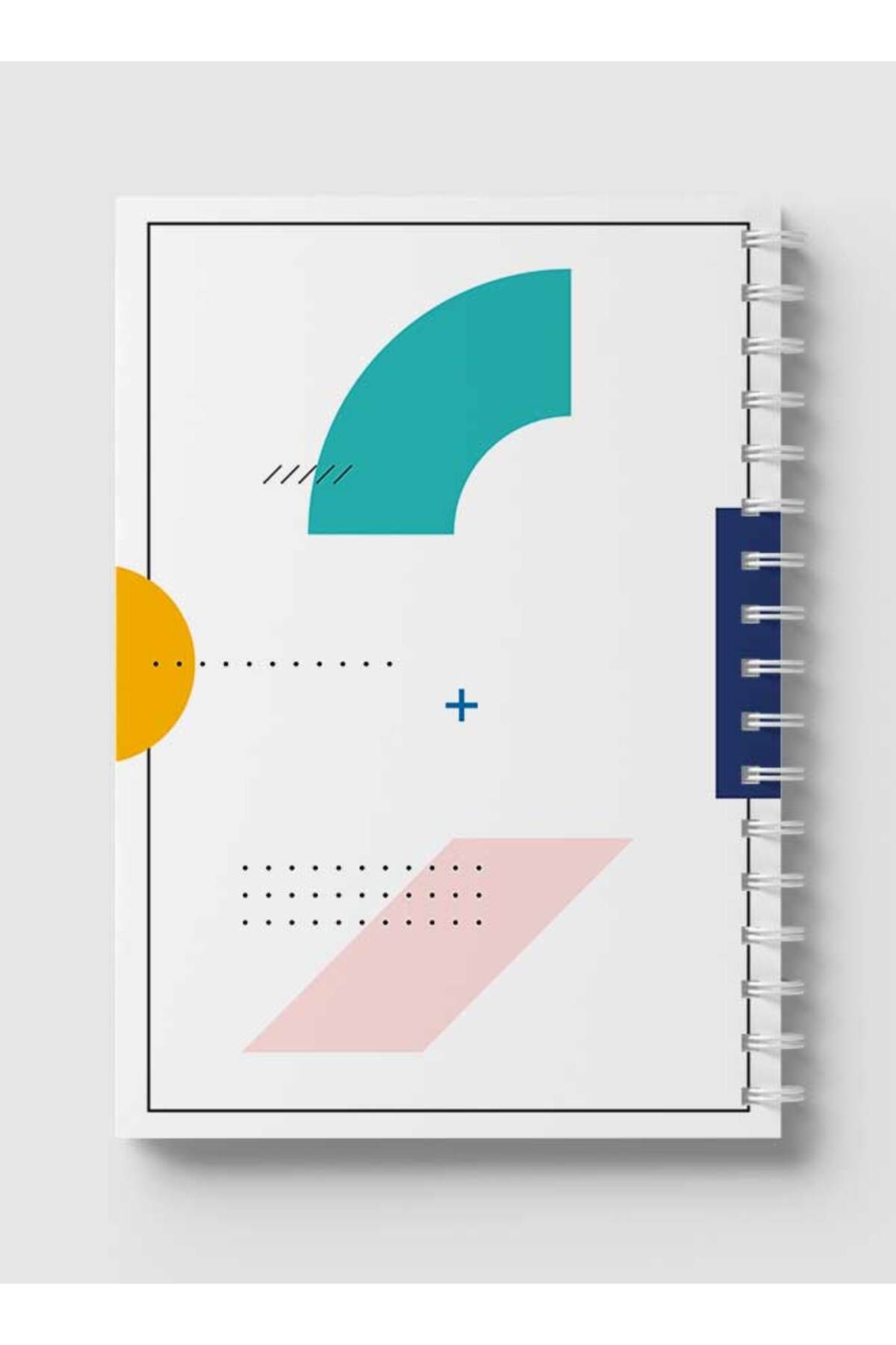 LOWHA-Spiral Notebook with Front and Back Hard Covers Featuring Geometric Design 5