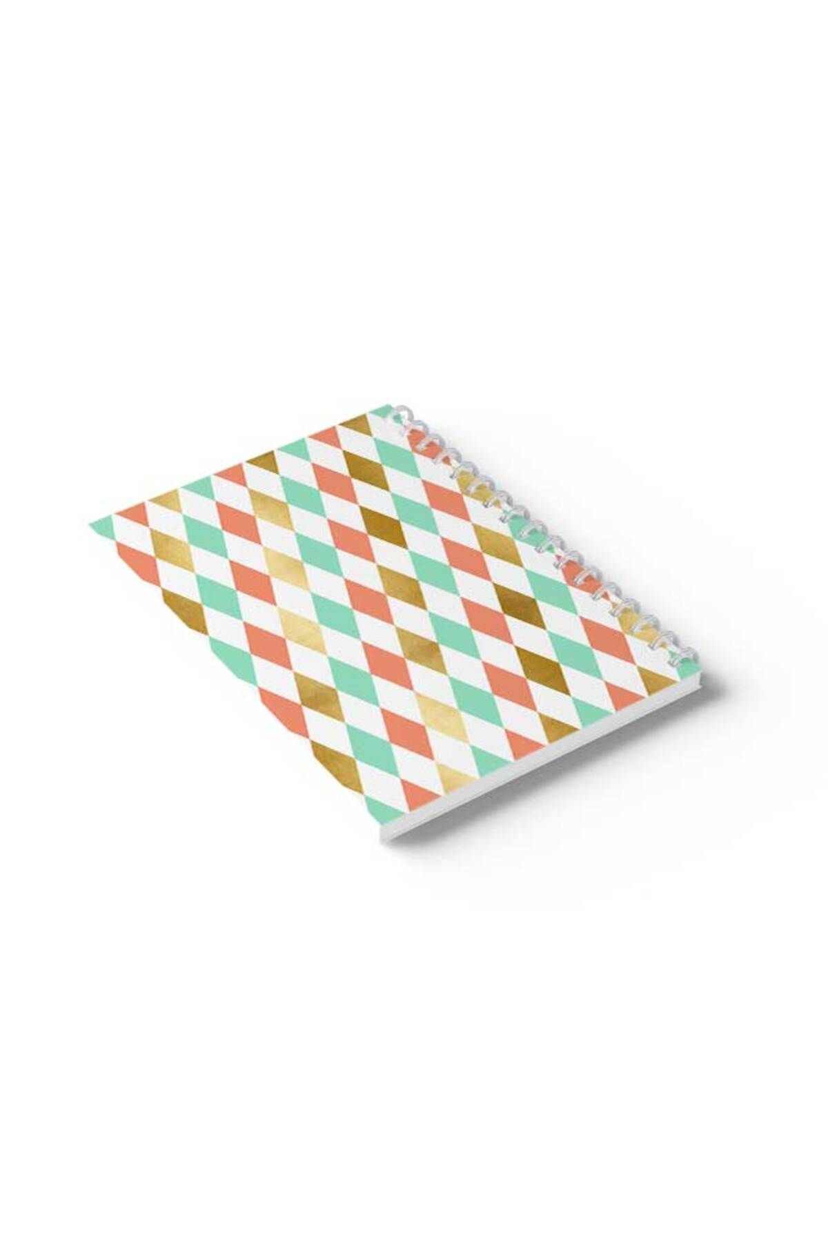 LOWHA-Spiral Notebook with Front and Back Hard Covers Featuring Colourful Shapes Design 6