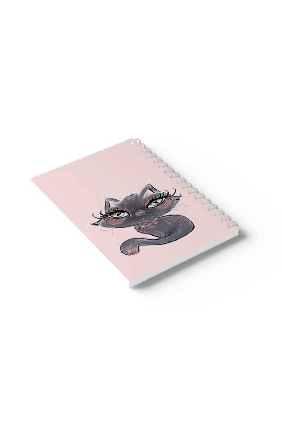 LOWHA-Spiral Notebook with Front and Back Hard Covers Featuring Cat Design 6