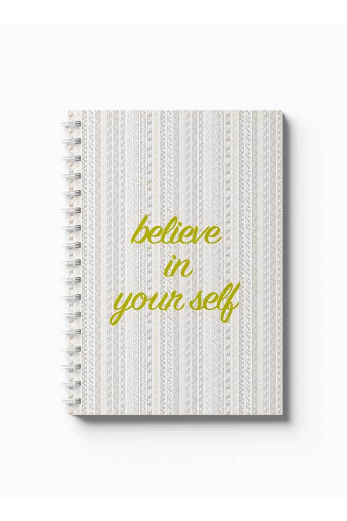 LOWHA-Spiral Notebook with Front and Back Hard Covers Featuring Believe in Yourself Design 5