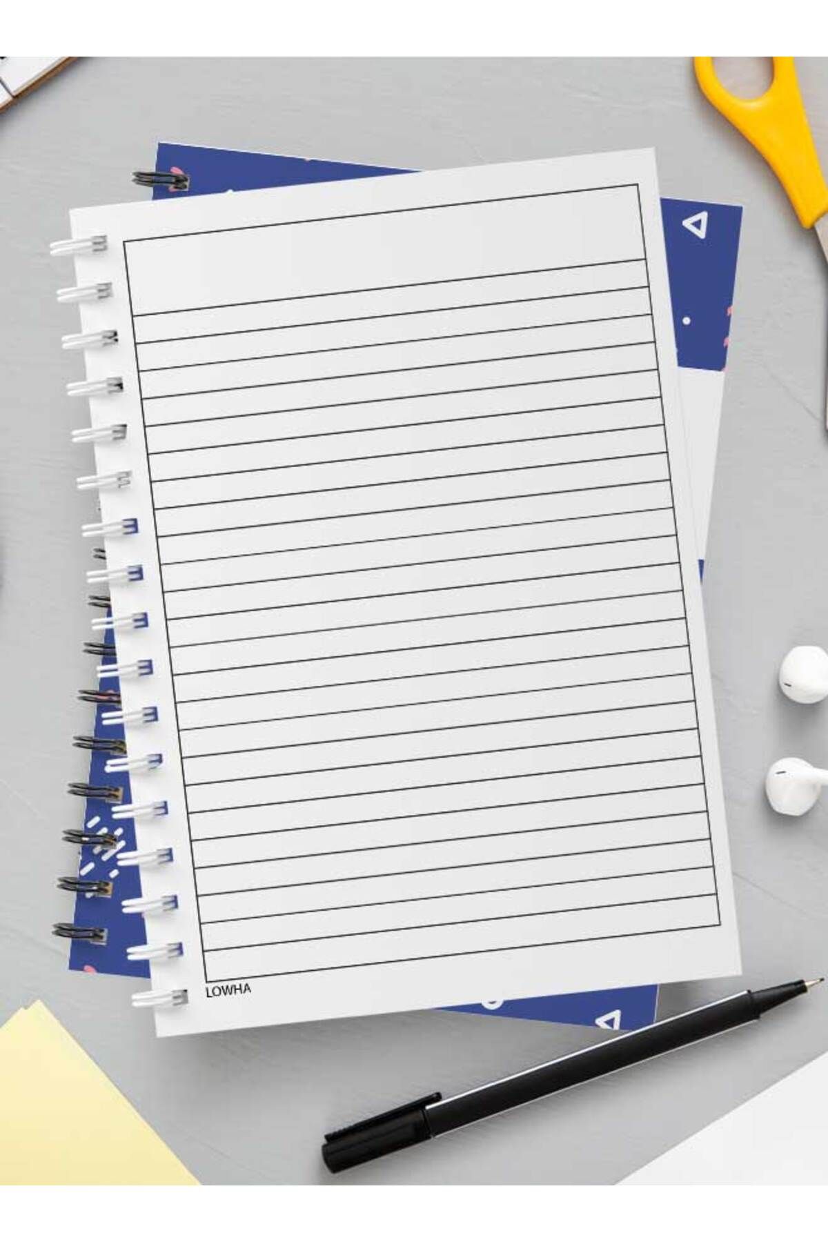 LOWHA-Spiral Notebook with Front and Back Hard Covers Featuring Modern Mix Shapes Design 3
