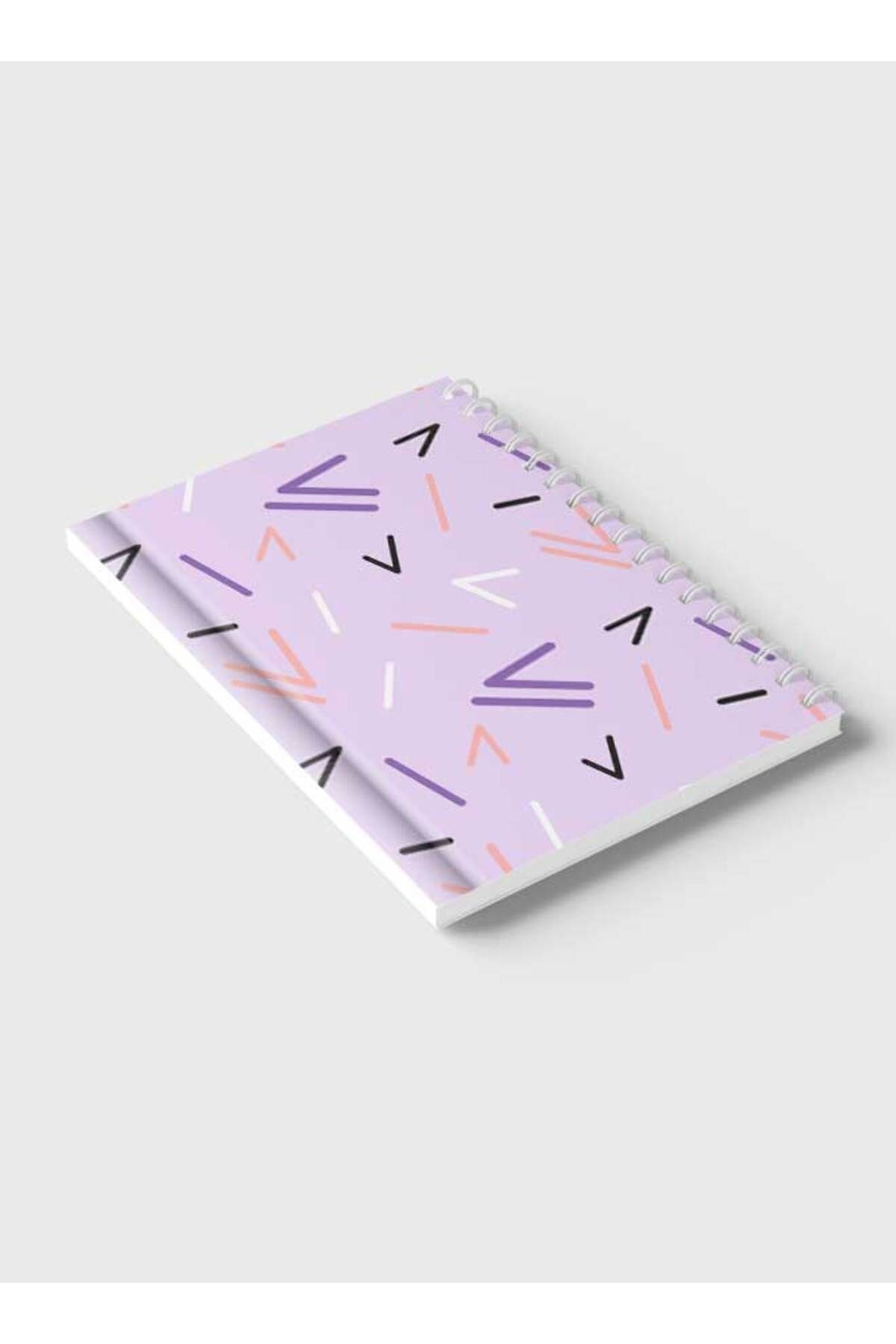 LOWHA-Spiral Notebook with Front and Back Hard Covers Featuring Memphis Abstract Shapes Design 6