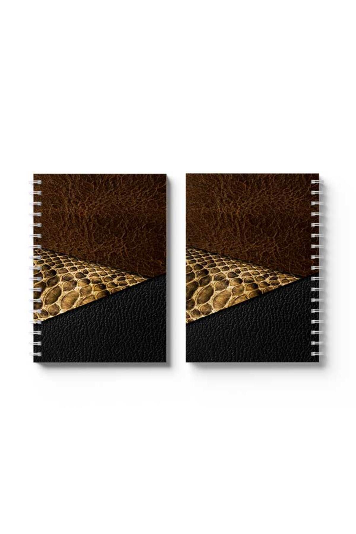 LOWHA-Spiral Notebook with Front and Back Hard Covers Featuring Snake Print Design 4