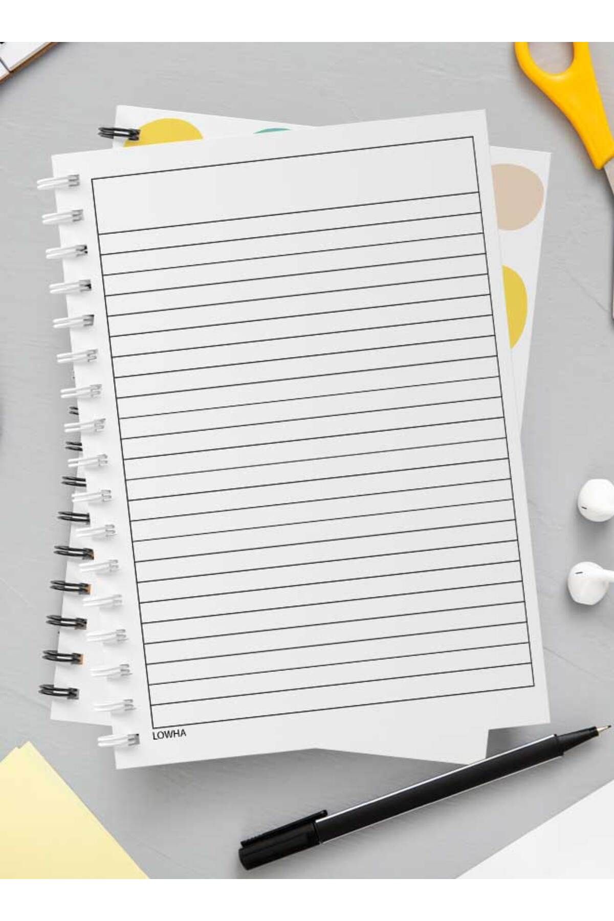 LOWHA-Spiral Notebook with Front and Back Hard Covers Featuring Enjoy the Day Doodle Circles Design 3
