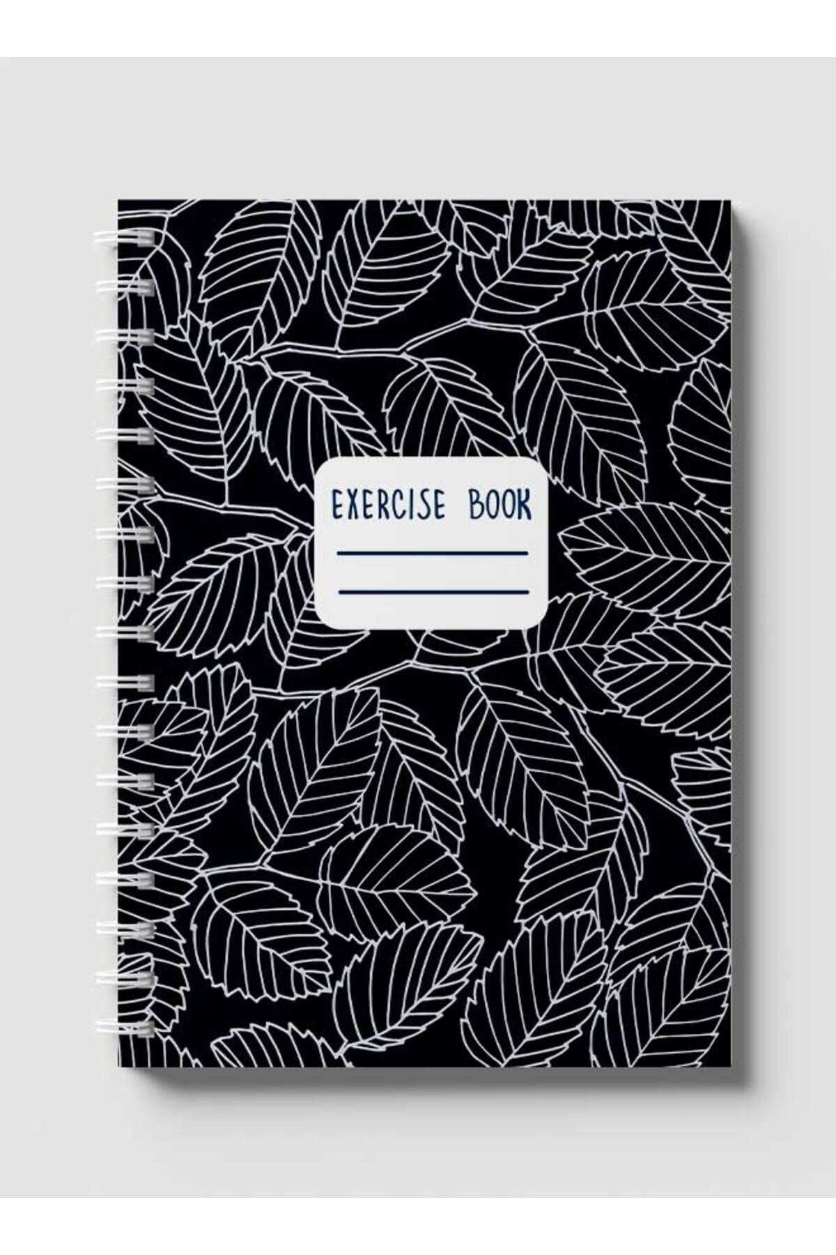 LOWHA-Spiral Notebook with Front and Back Hard Covers Featuring Elm Branches & Leaves Design 1