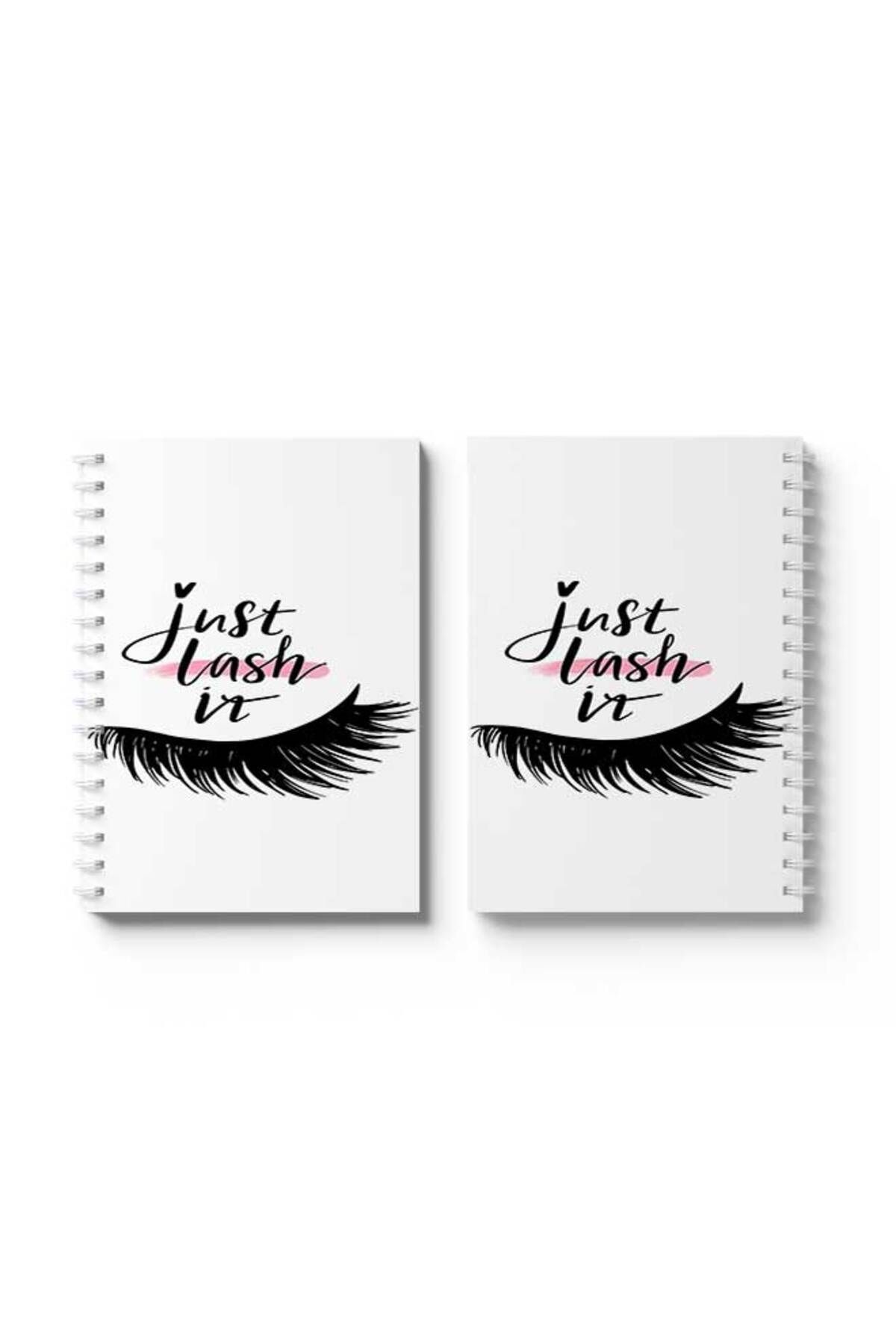 LOWHA-Spiral Notebook with Front and Back Hard Covers Featuring Just Lash It Design 4