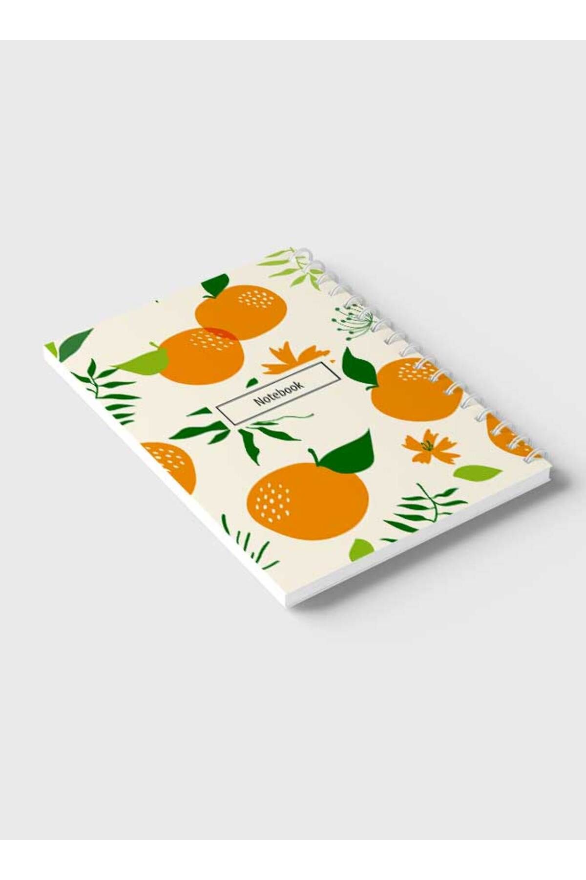 LOWHA-Spiral Notebook with Front and Back Hard Covers Featuring Orange Vector Design 6