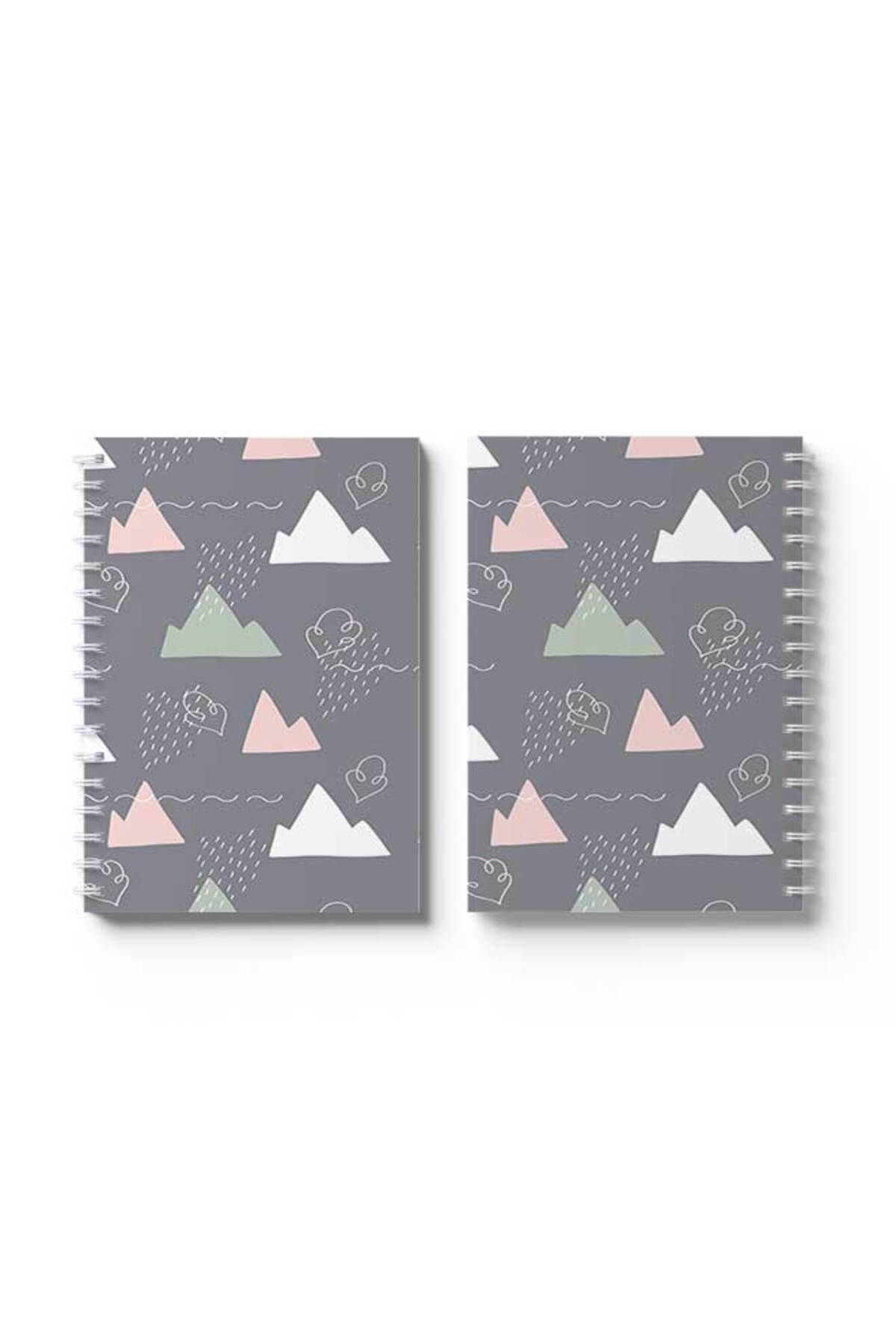 LOWHA-Spiral Notebook with Front and Back Hard Covers Featuring Rain Design 4