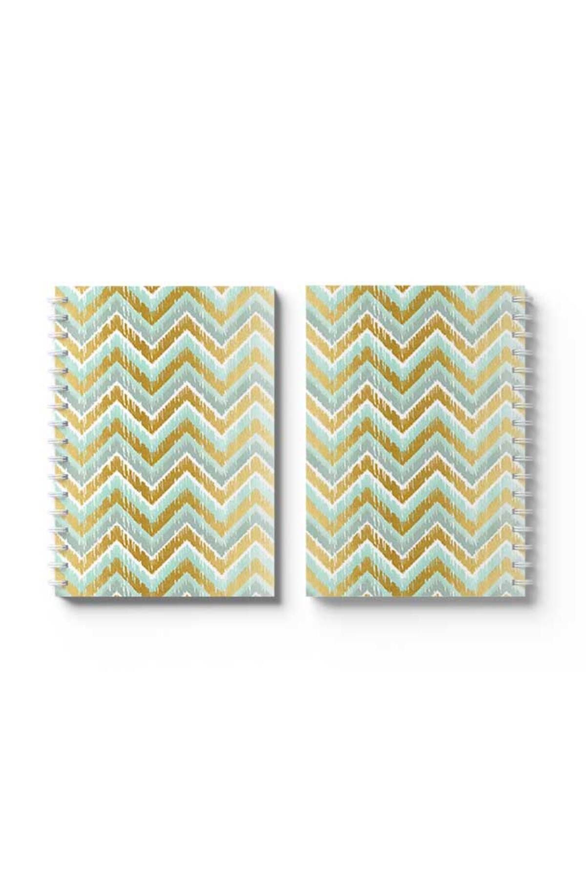 LOWHA-Spiral Notebook with Front and Back Hard Covers Featuring Zig Zag Design 4