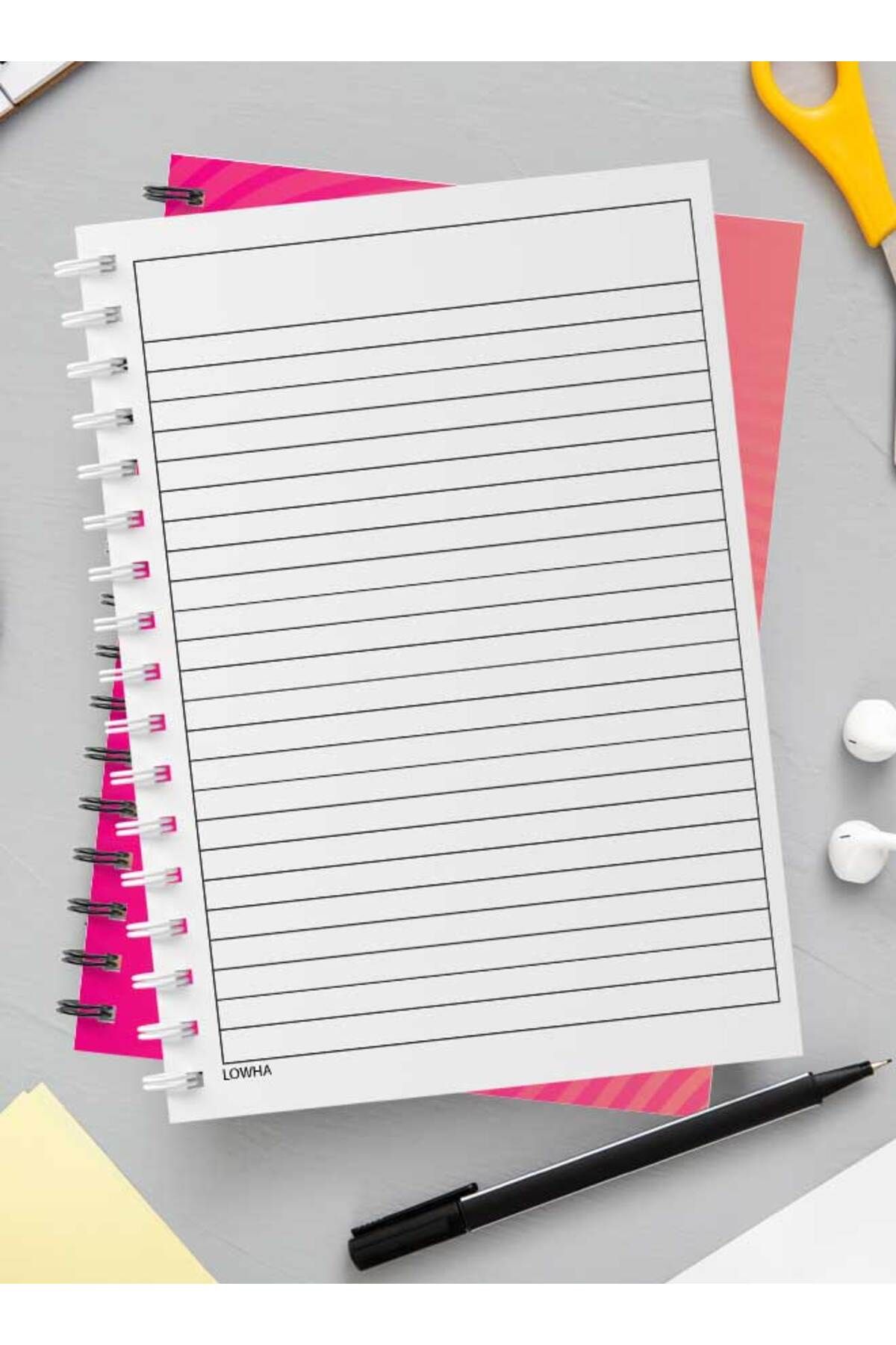 LOWHA-Spiral Notebook with Front and Back Hard Covers Featuring Abstract Design 3
