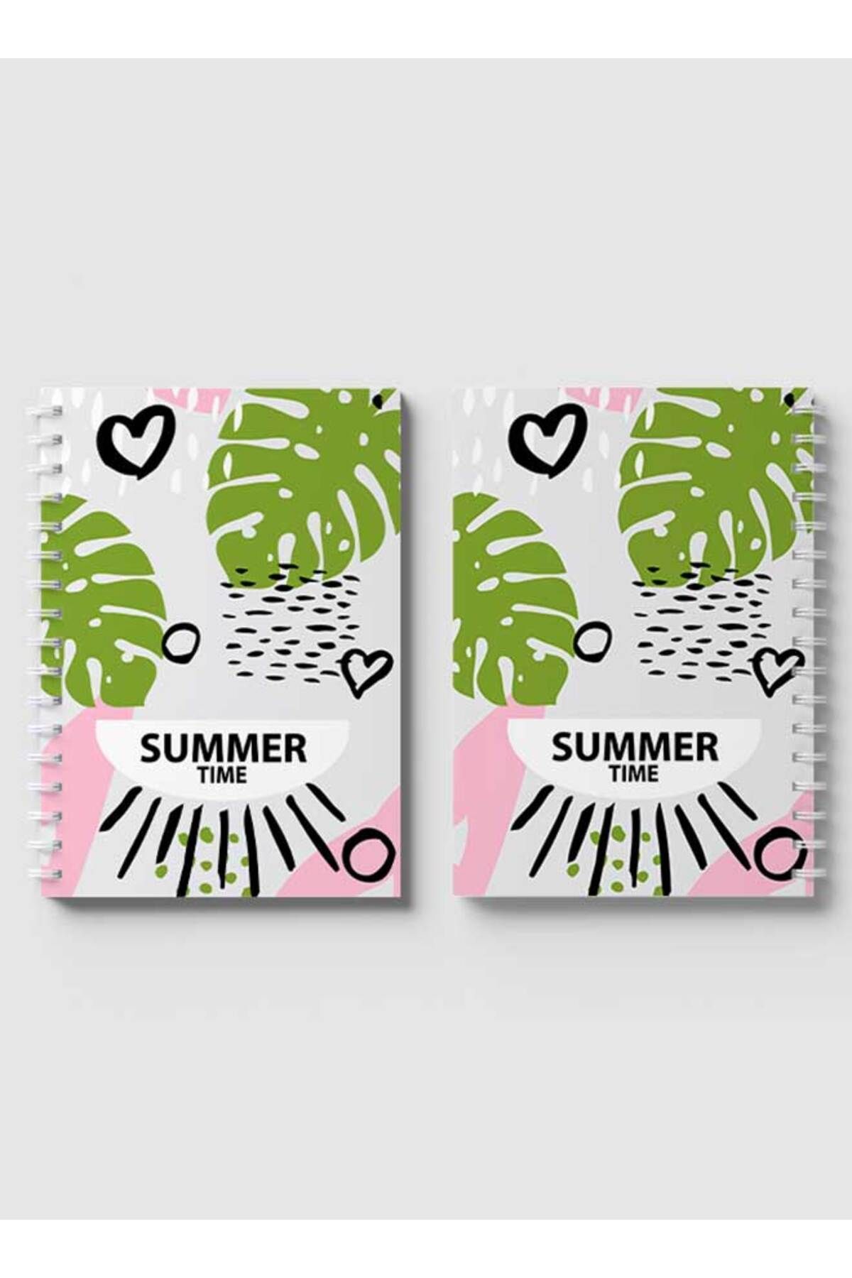 LOWHA-Spiral Notebook with Front and Back Hard Covers Featuring Summer Time Design 4