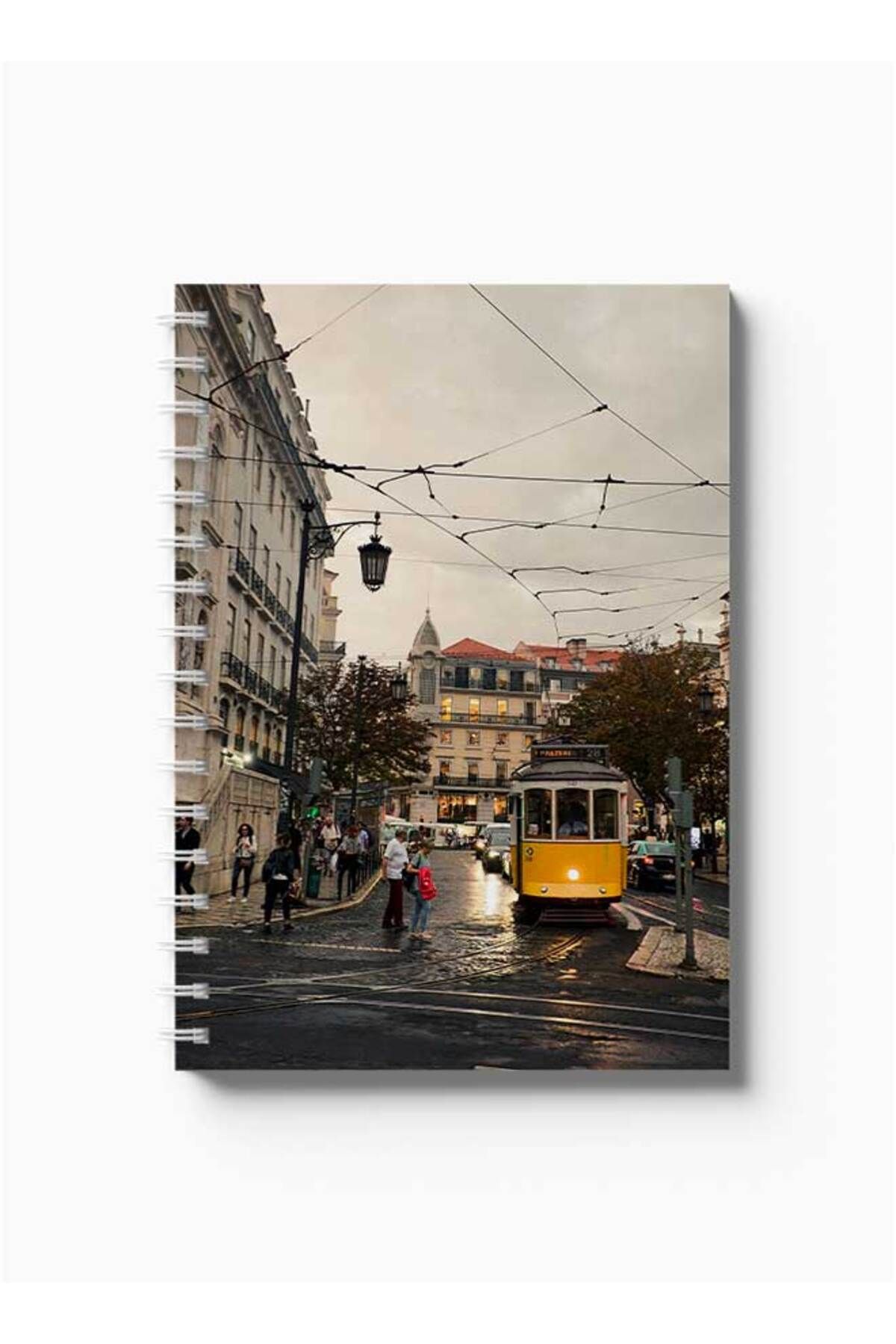 LOWHA-Spiral Notebook with Front and Back Hard Covers Featuring Part of the City Design 5