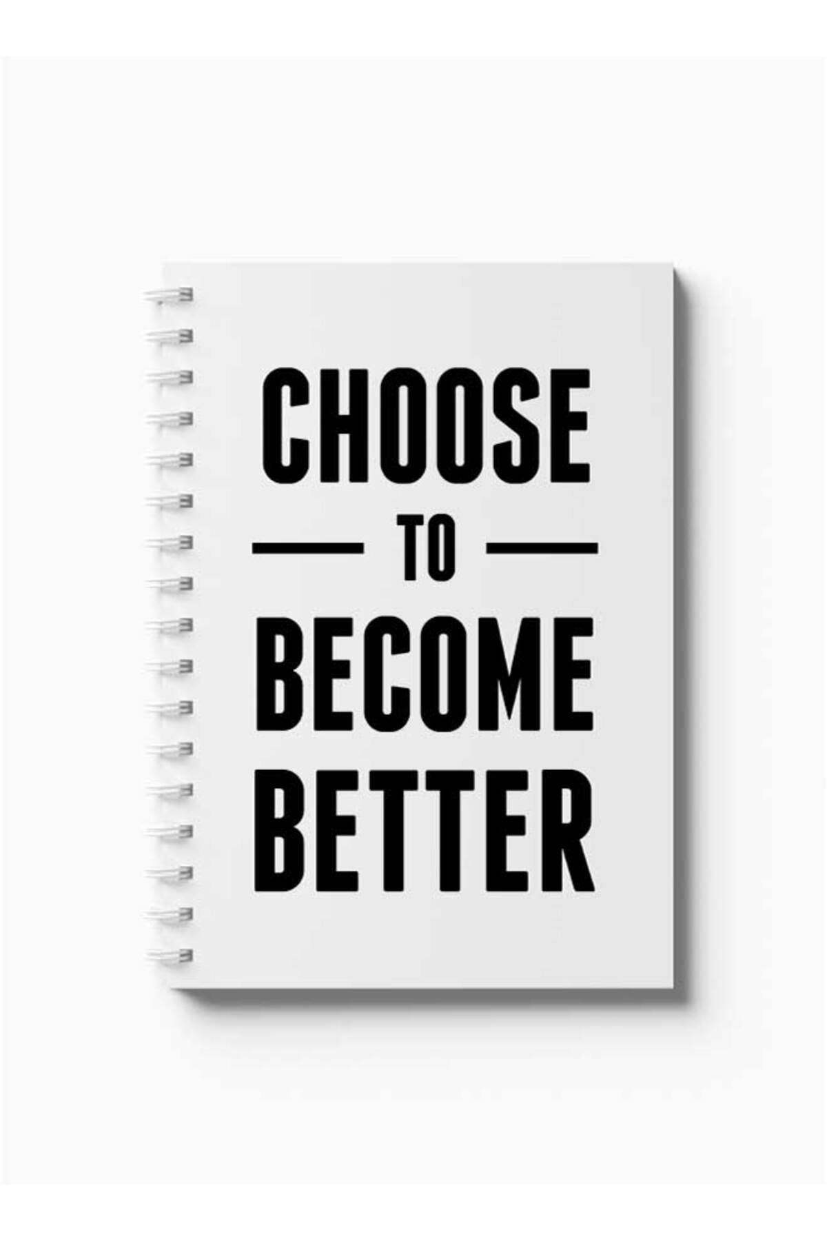 LOWHA-Spiral Notebook with Front and Back Hard Covers Featuring Choose to Become Better Design 5