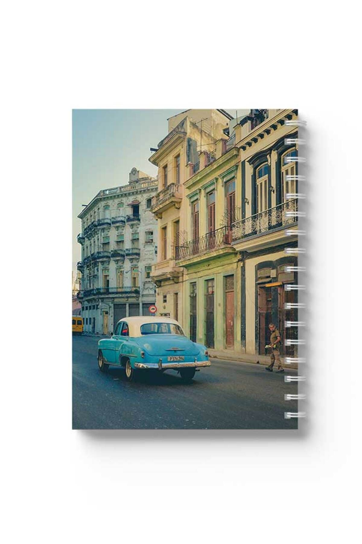 LOWHA-Spiral Notebook with Front and Back Hard Covers Featuring Colourful Streets Design 1