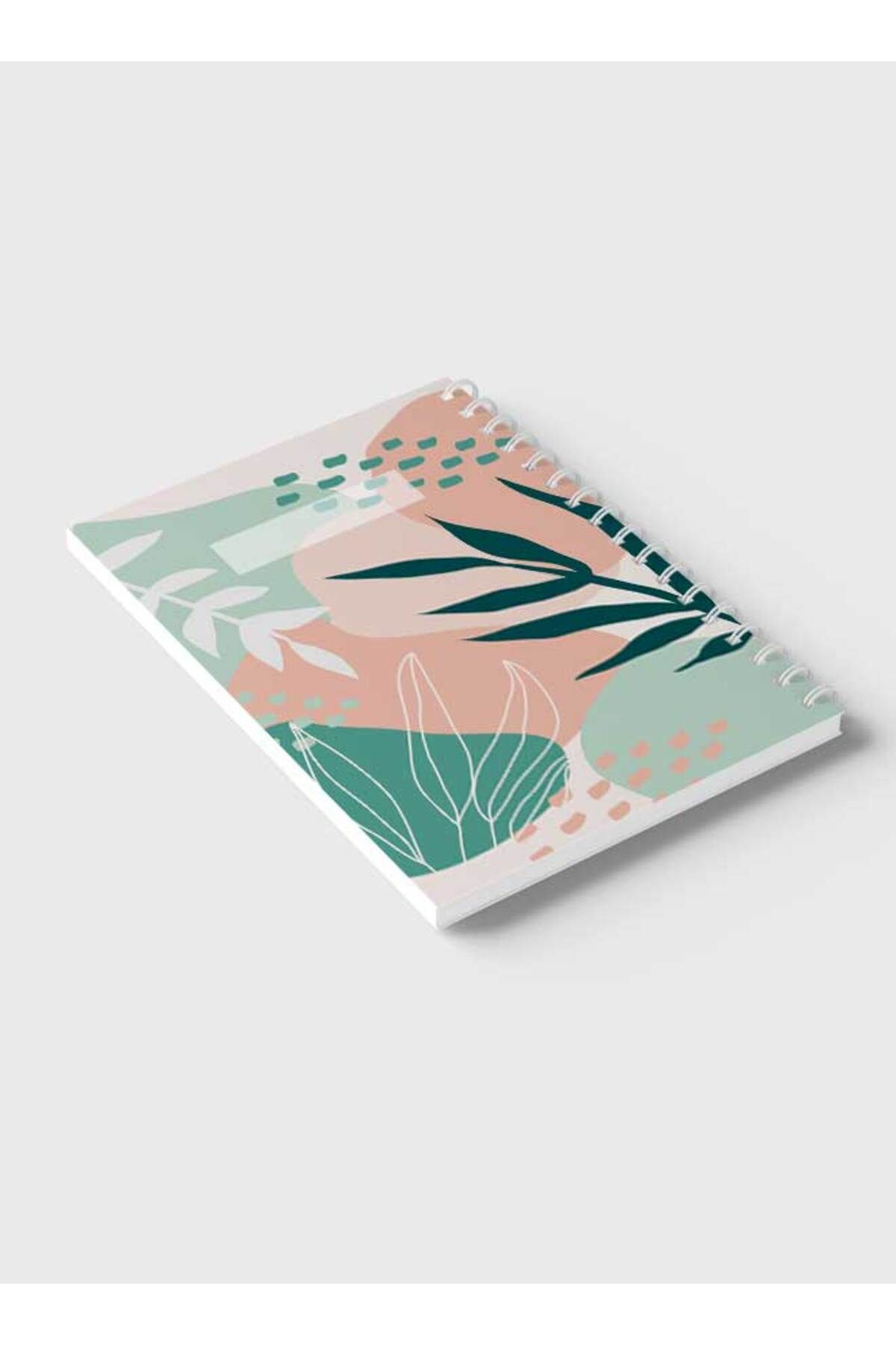 LOWHA-Spiral Notebook with Front and Back Hard Covers Featuring Abstract Leaves Design 6