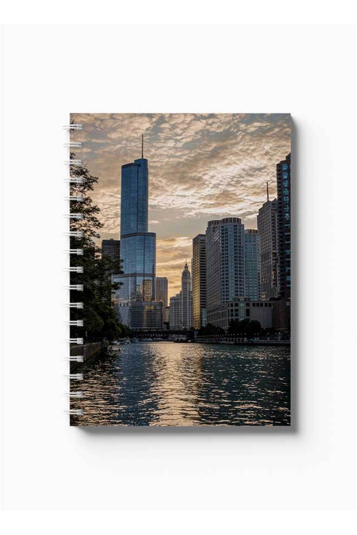 LOWHA-Spiral Notebook with Front and Back Hard Covers Featuring Part of the City Design 5