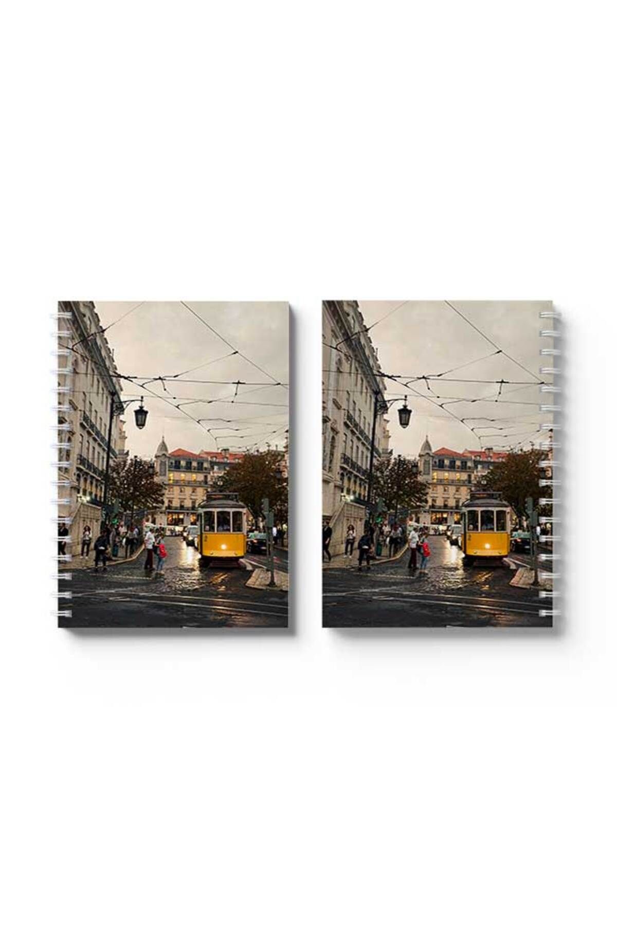 LOWHA-Spiral Notebook with Front and Back Hard Covers Featuring Part of the City Design 4