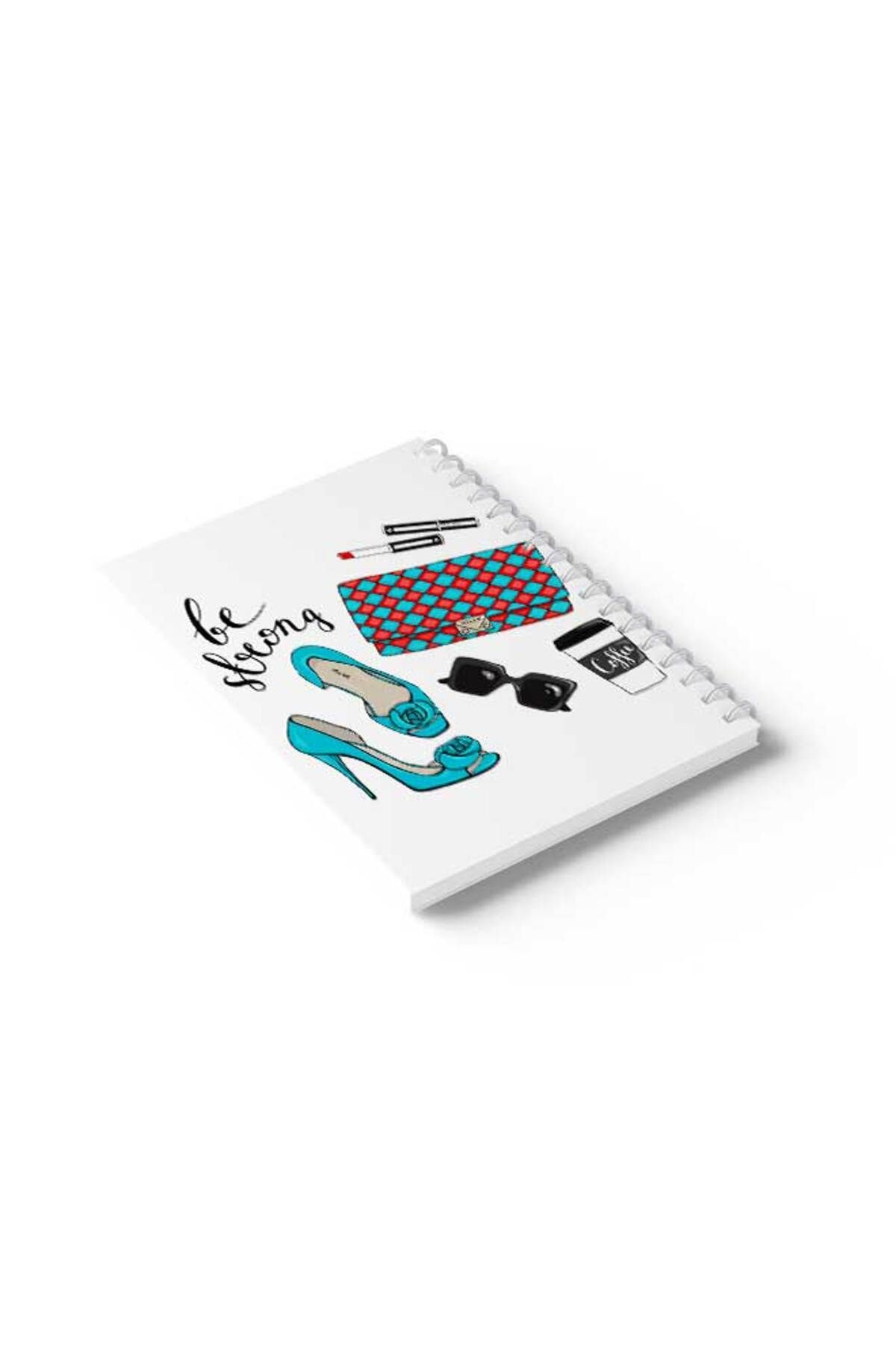 LOWHA-Spiral Notebook with Front and Back Hard Covers Featuring Be Aware Design 6