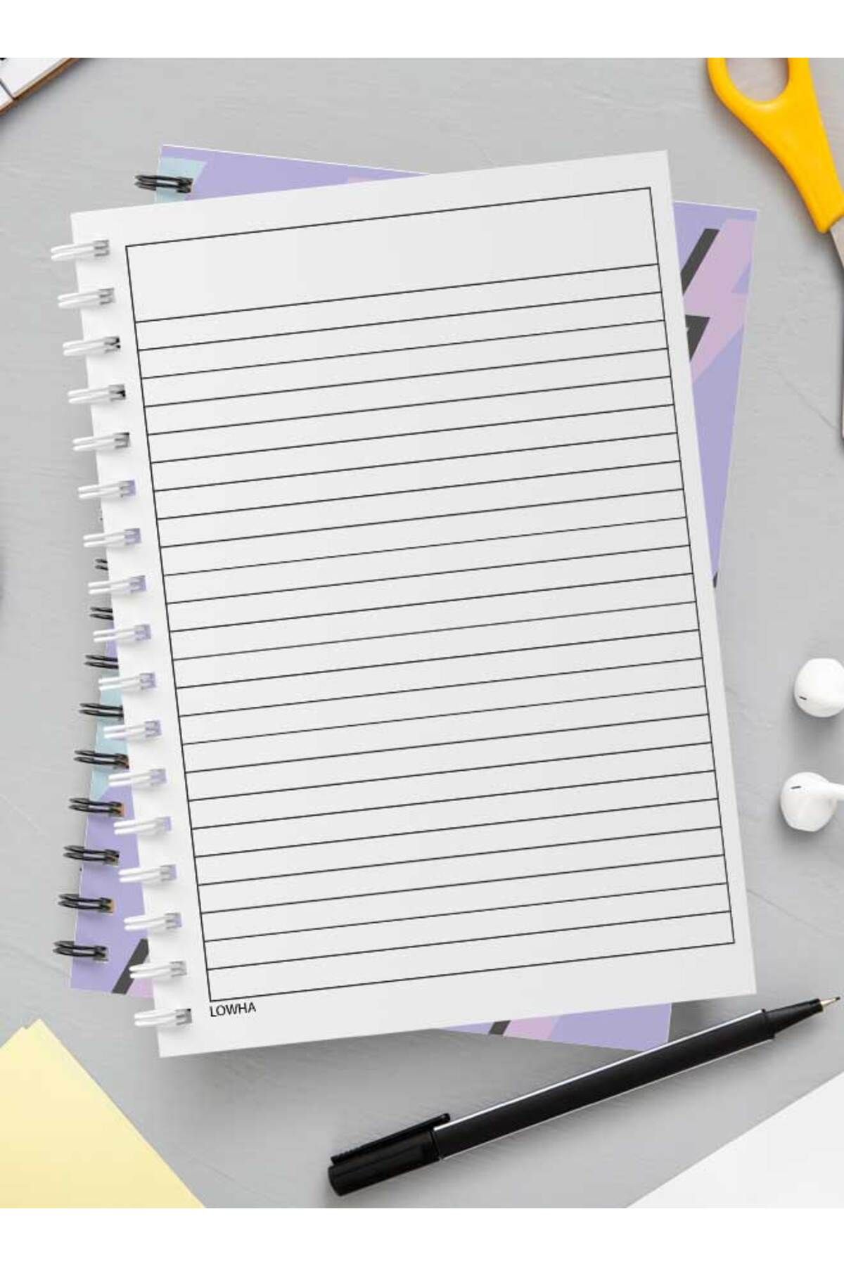 LOWHA-Spiral Notebook with Front and Back Hard Covers Featuring Aesthetic Thunder Colored Design 3
