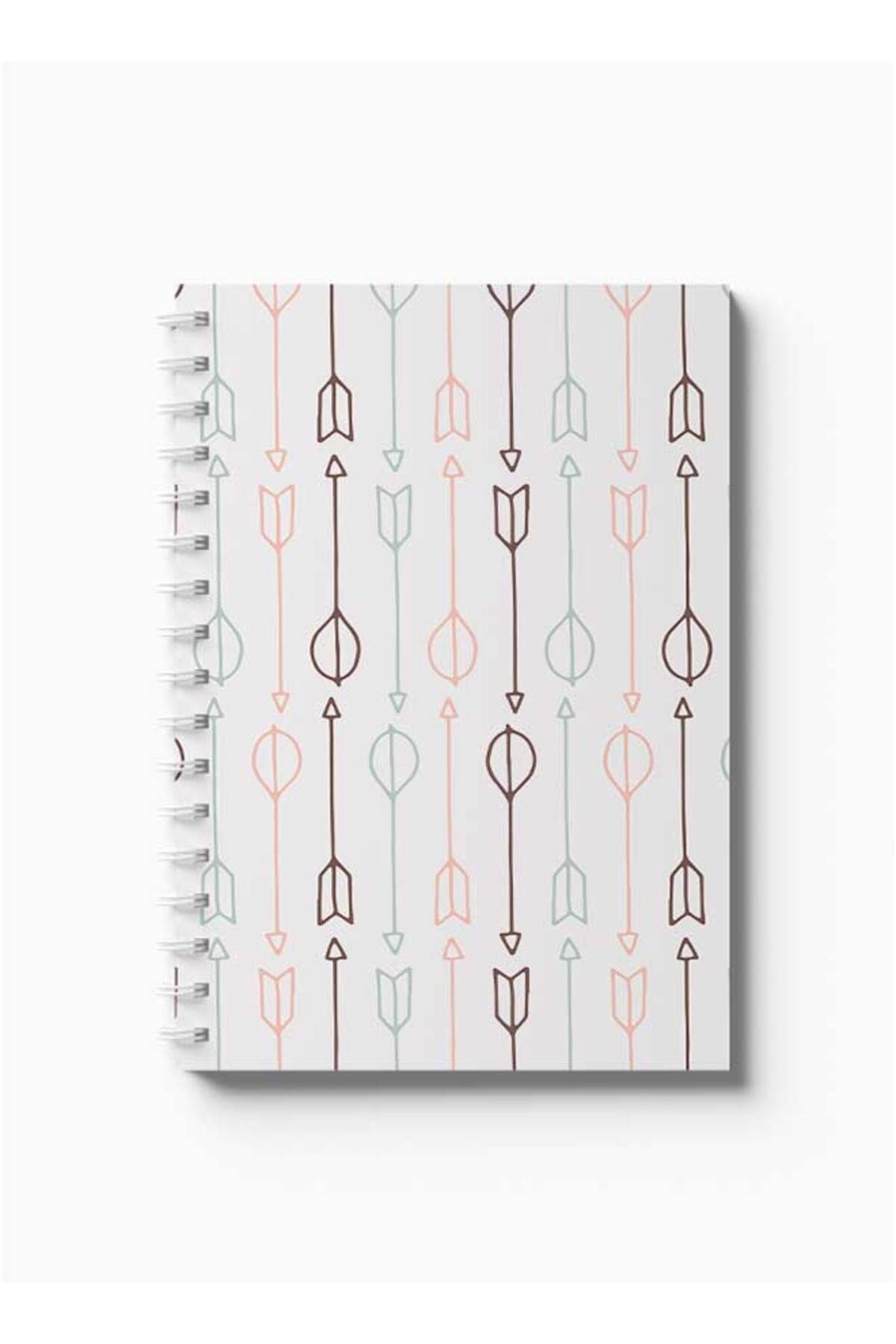 LOWHA-Spiral Notebook with Front and Back Hard Covers Featuring Arrows Design 5