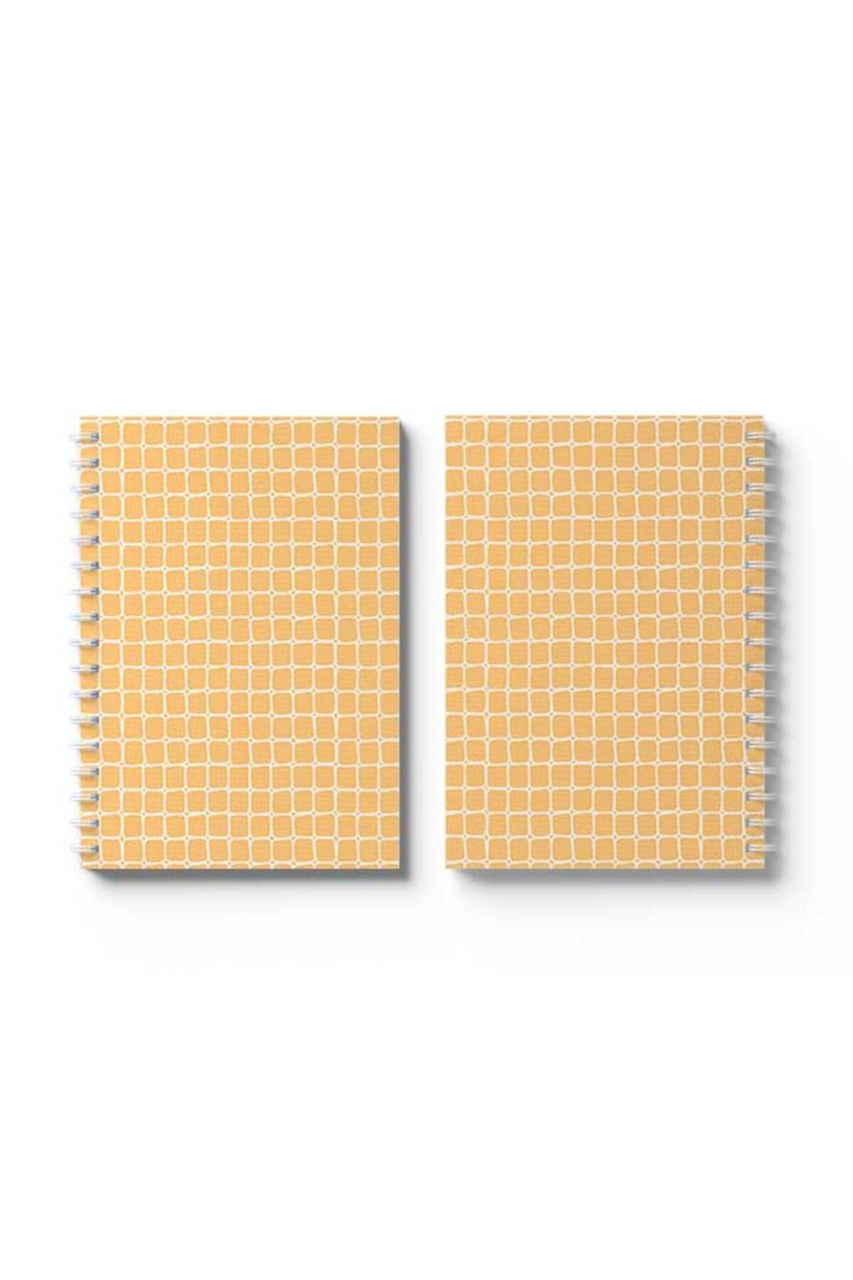 LOWHA-Spiral Notebook with Front and Back Hard Covers Featuring Squares Design 4